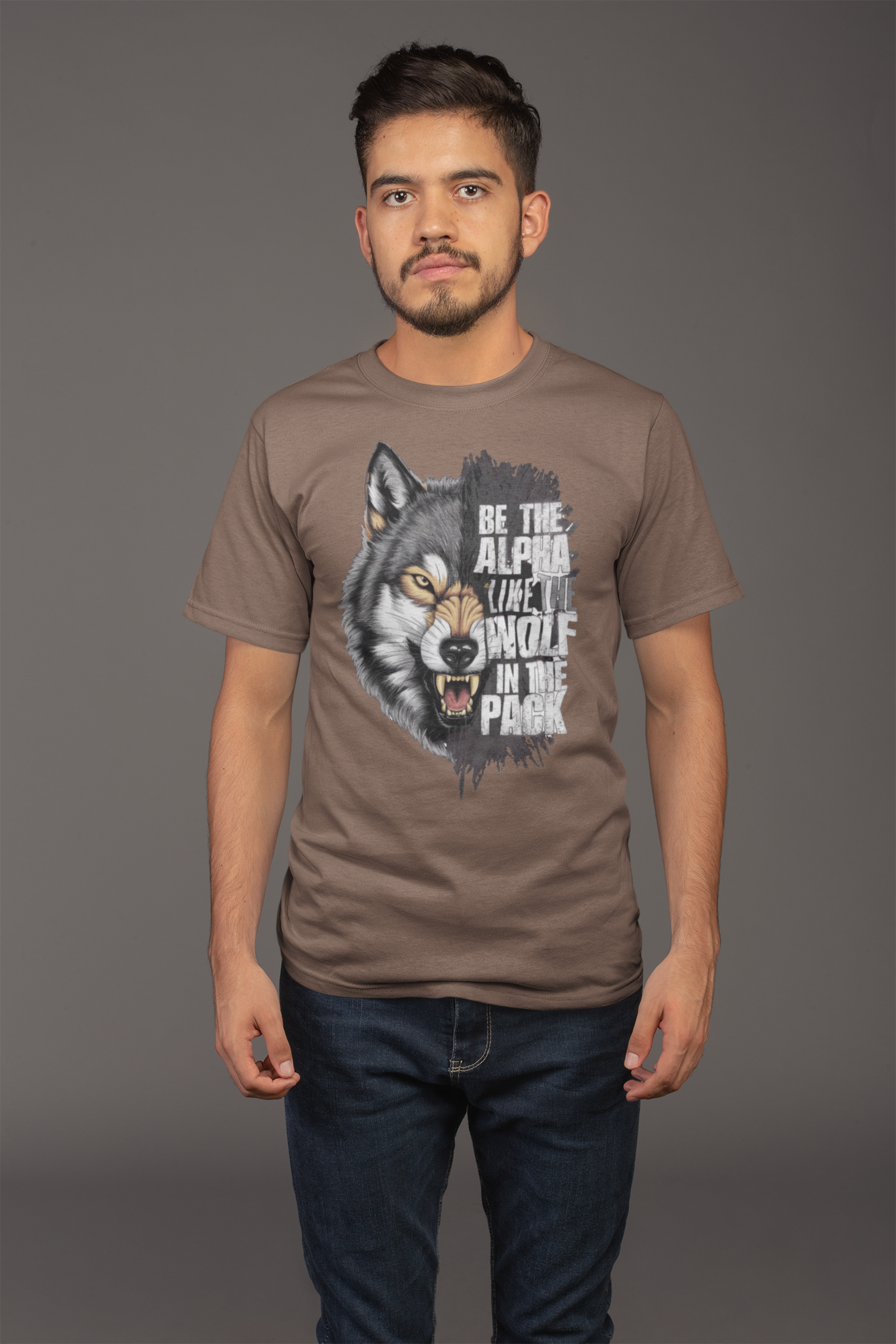 Avenster Brown T-shirt with Fox Graphic Design