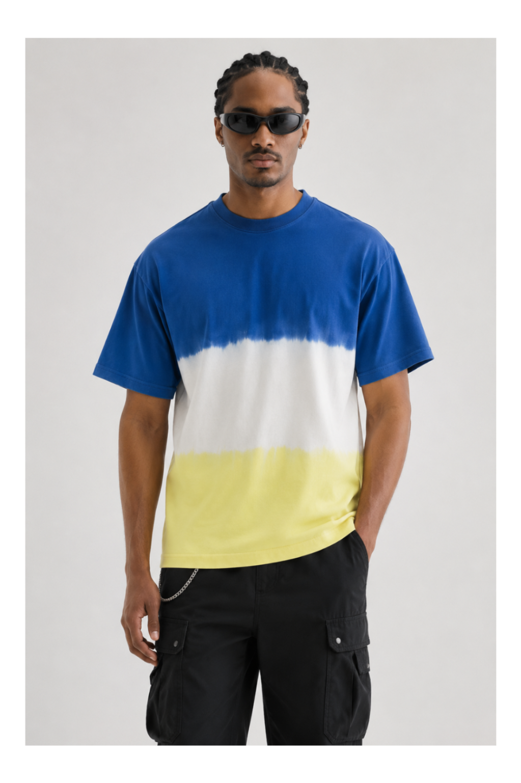 Avenster Color Splash Multicolor & White Tie-Dye Oversized Tee