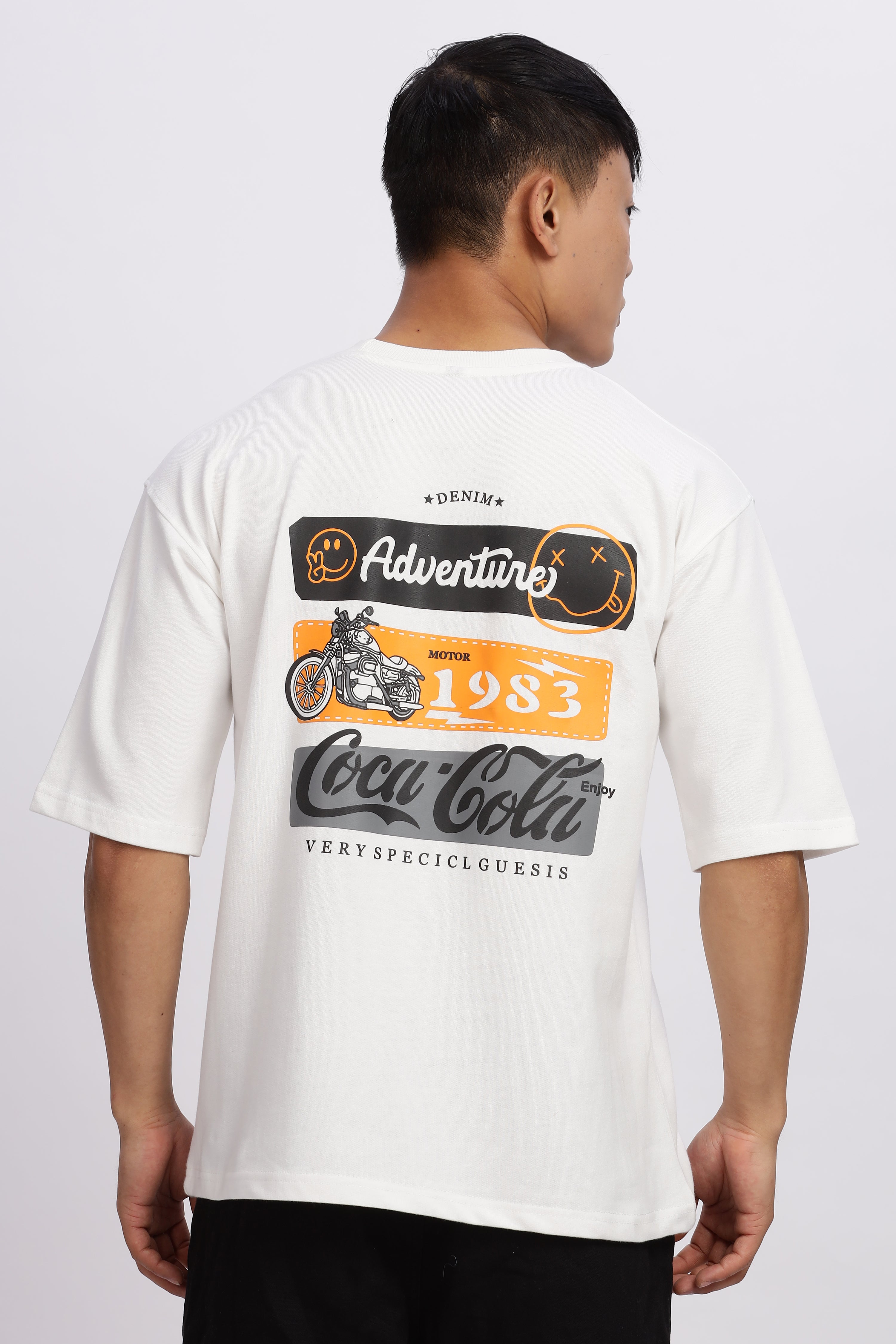 Avenster Men's White Cotton Oversized T-Shirt
