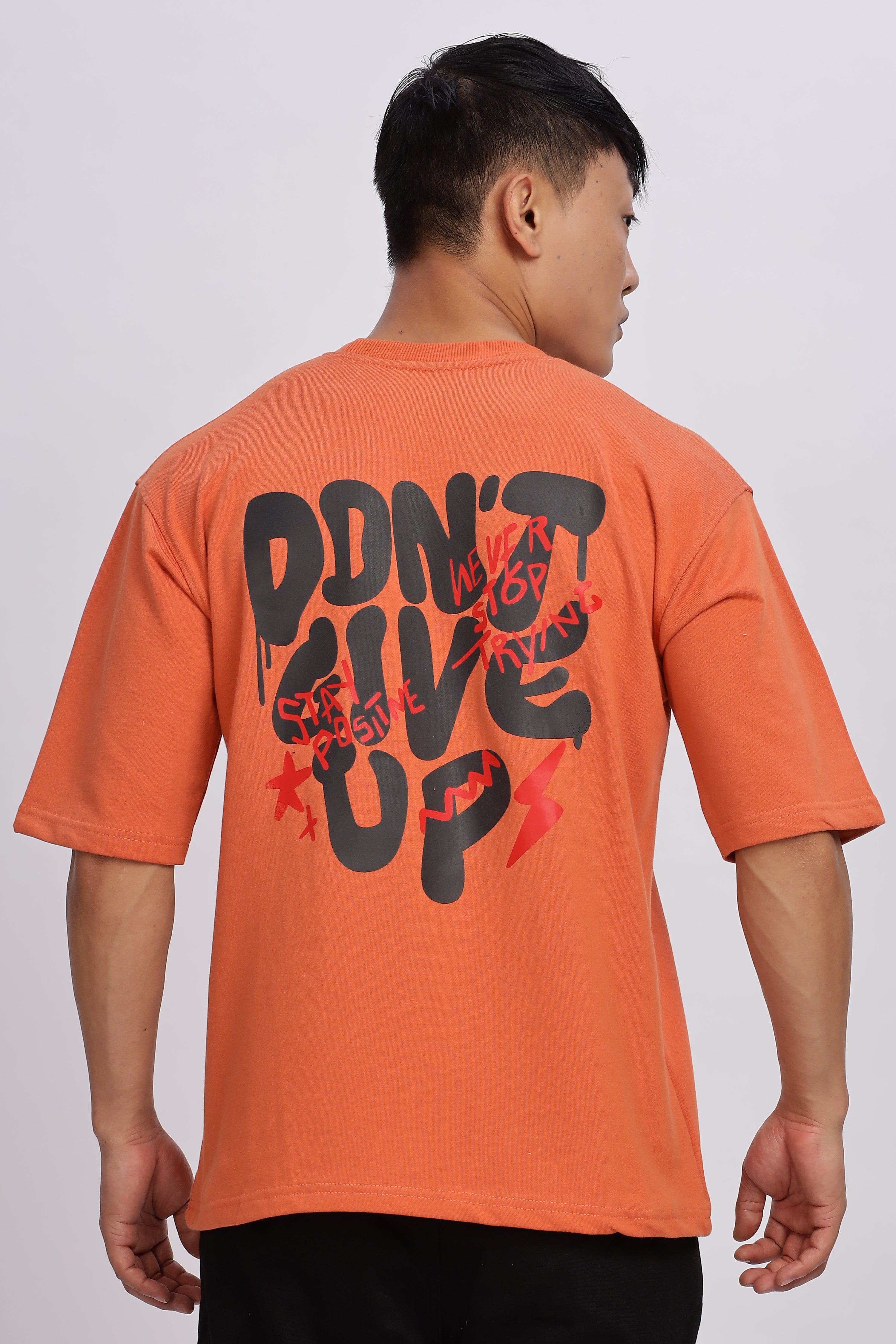 Avenster Men's Orange Cotton Oversized T-Shirt – Effortless Style and Ultimate Comfort