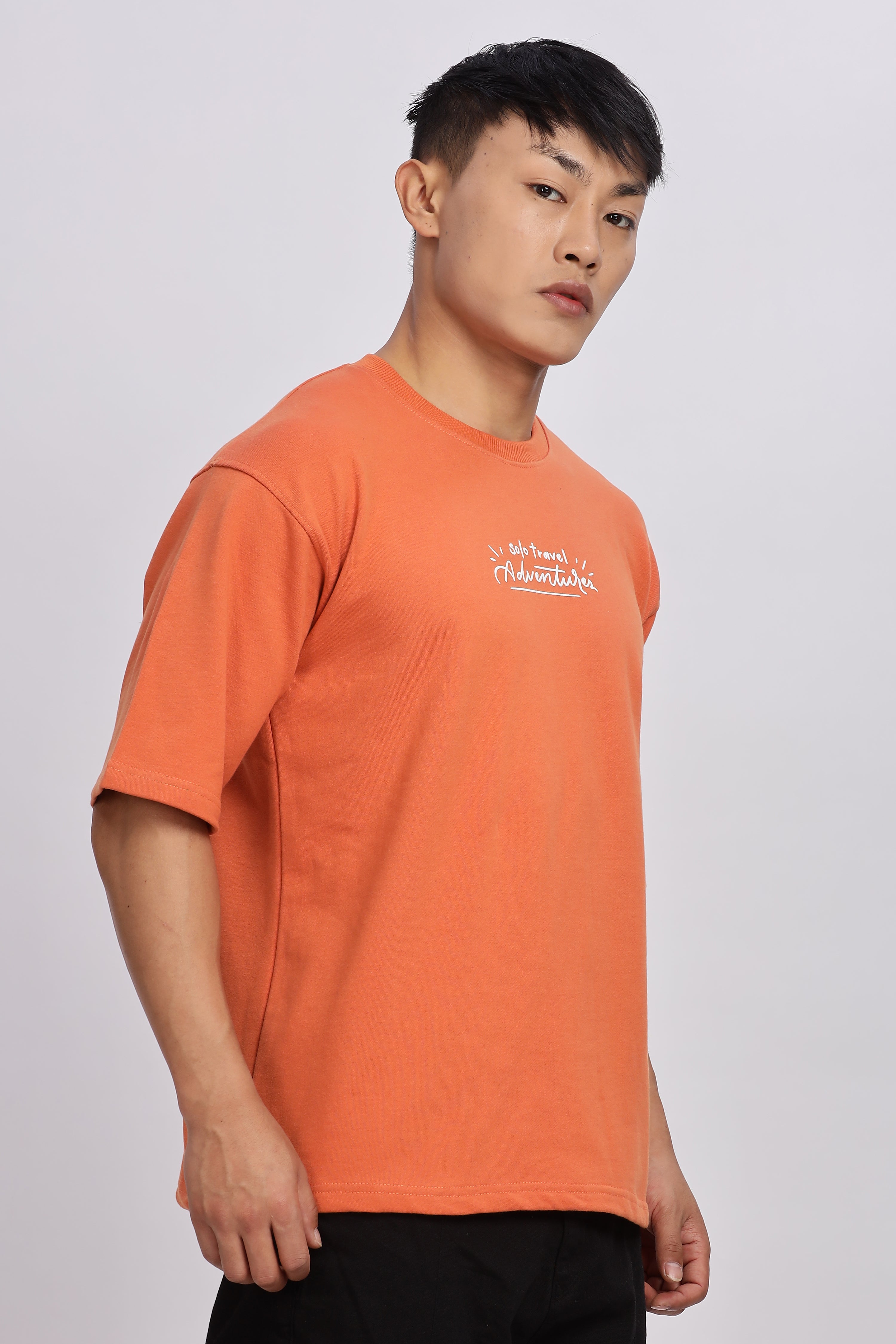 Avenster Men's Orange Cotton Oversized T-Shirt – Effortless Style and Ultimate Comfort