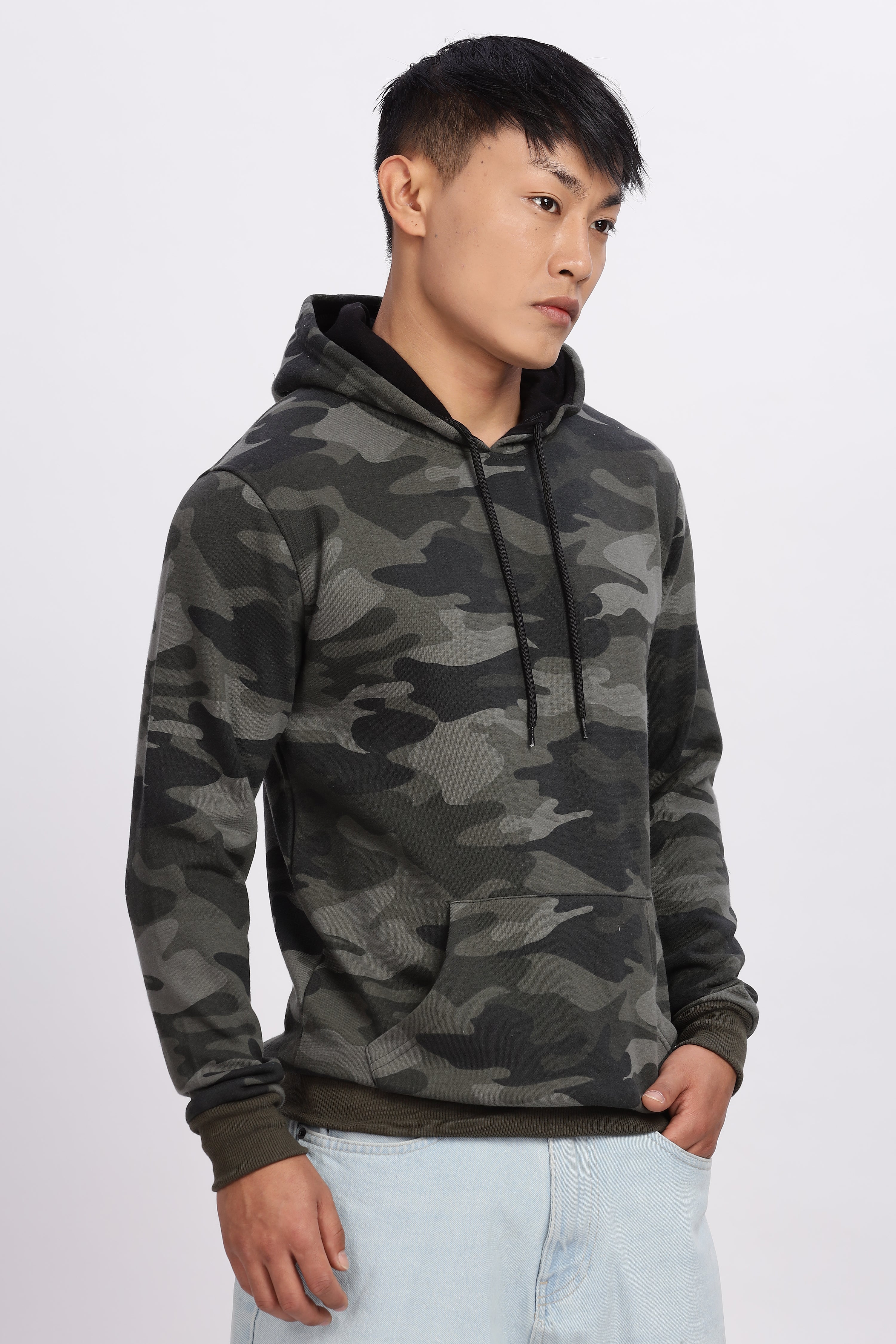 Avenster Cotton Camo Design Hoodie