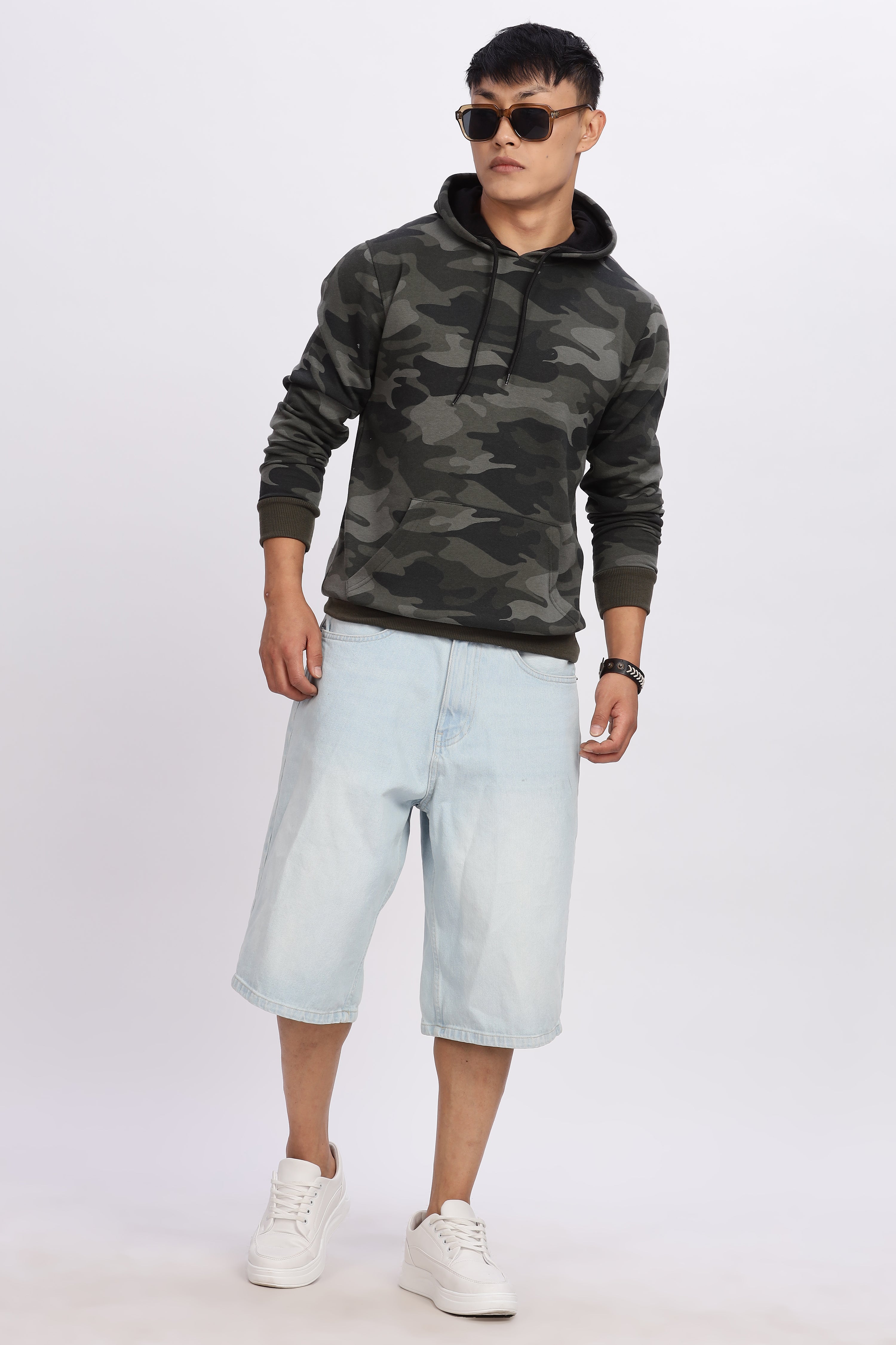 Avenster Cotton Camo Design Hoodie