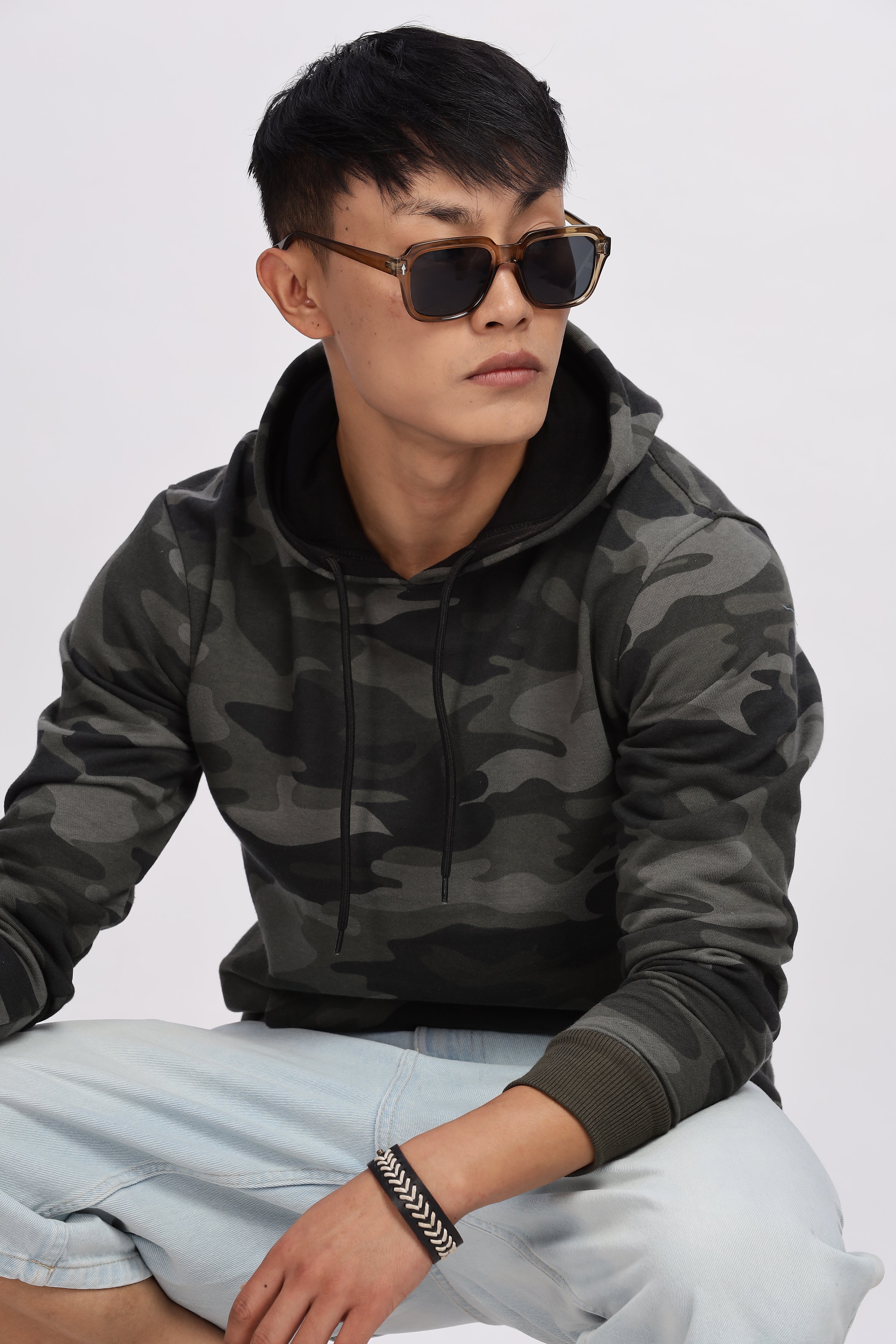 Avenster Cotton Camo Design Hoodie