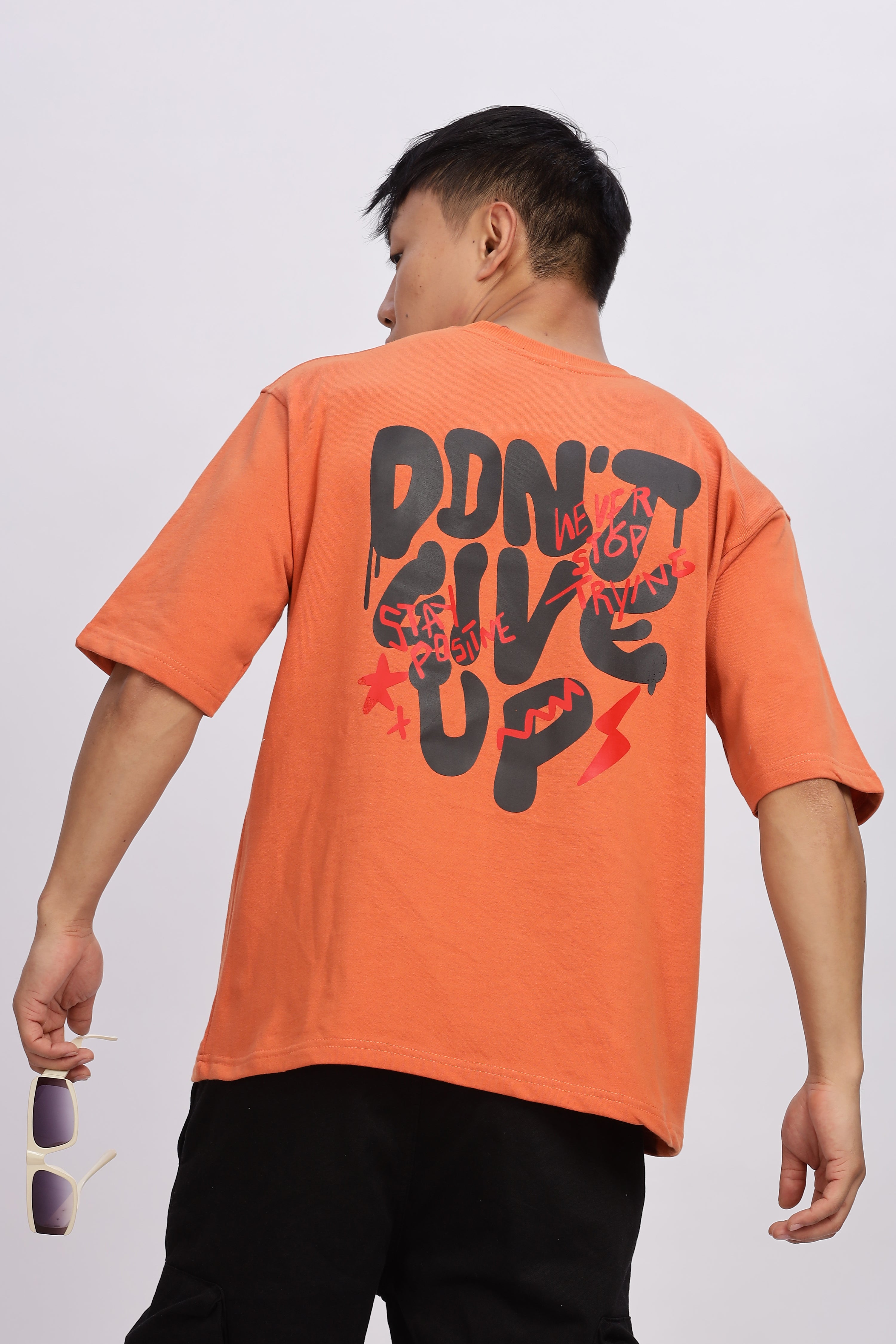Avenster Men's Orange Cotton Oversized T-Shirt – Effortless Style and Ultimate Comfort