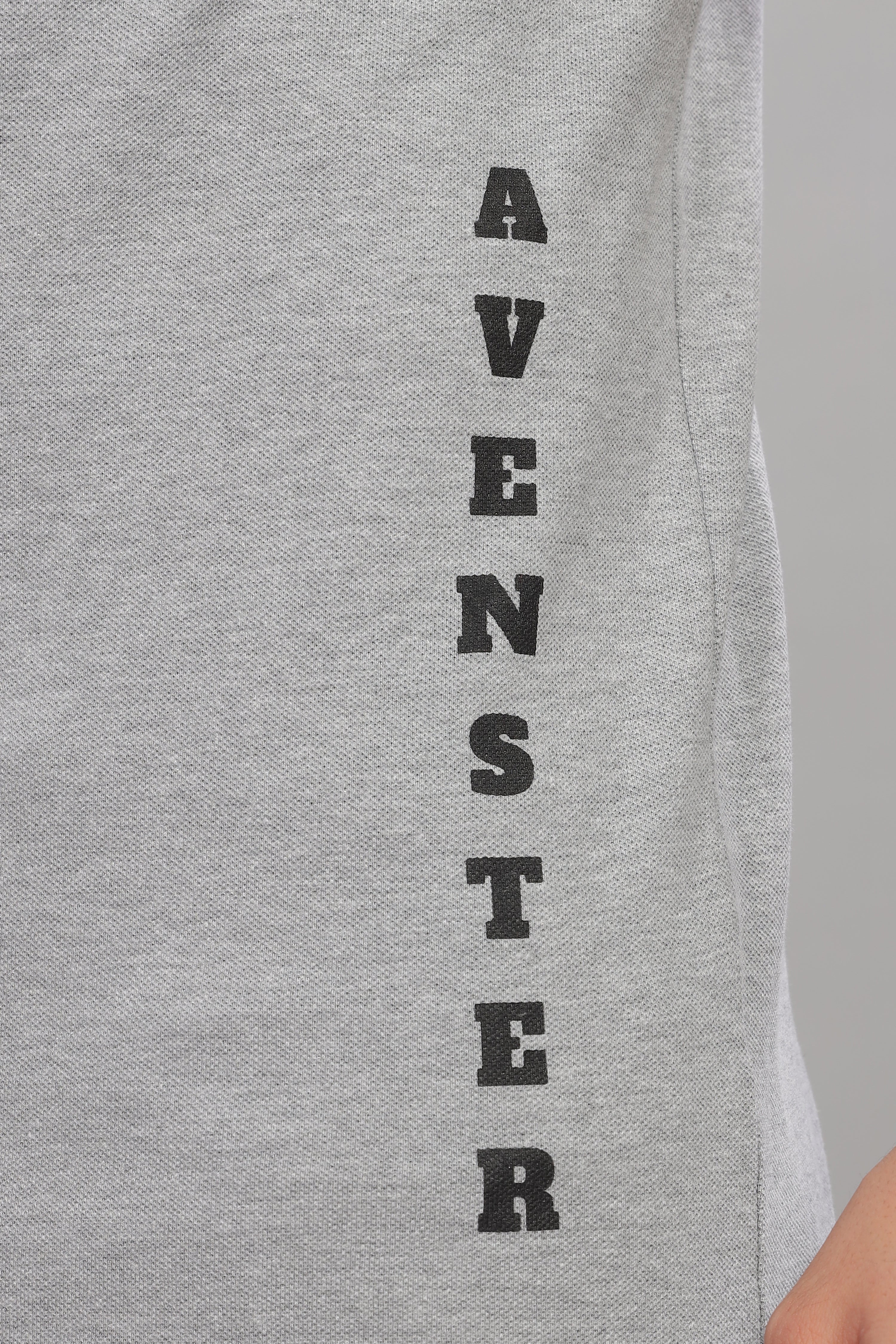 Avenster Men's Grey Cotton Polo Shirt