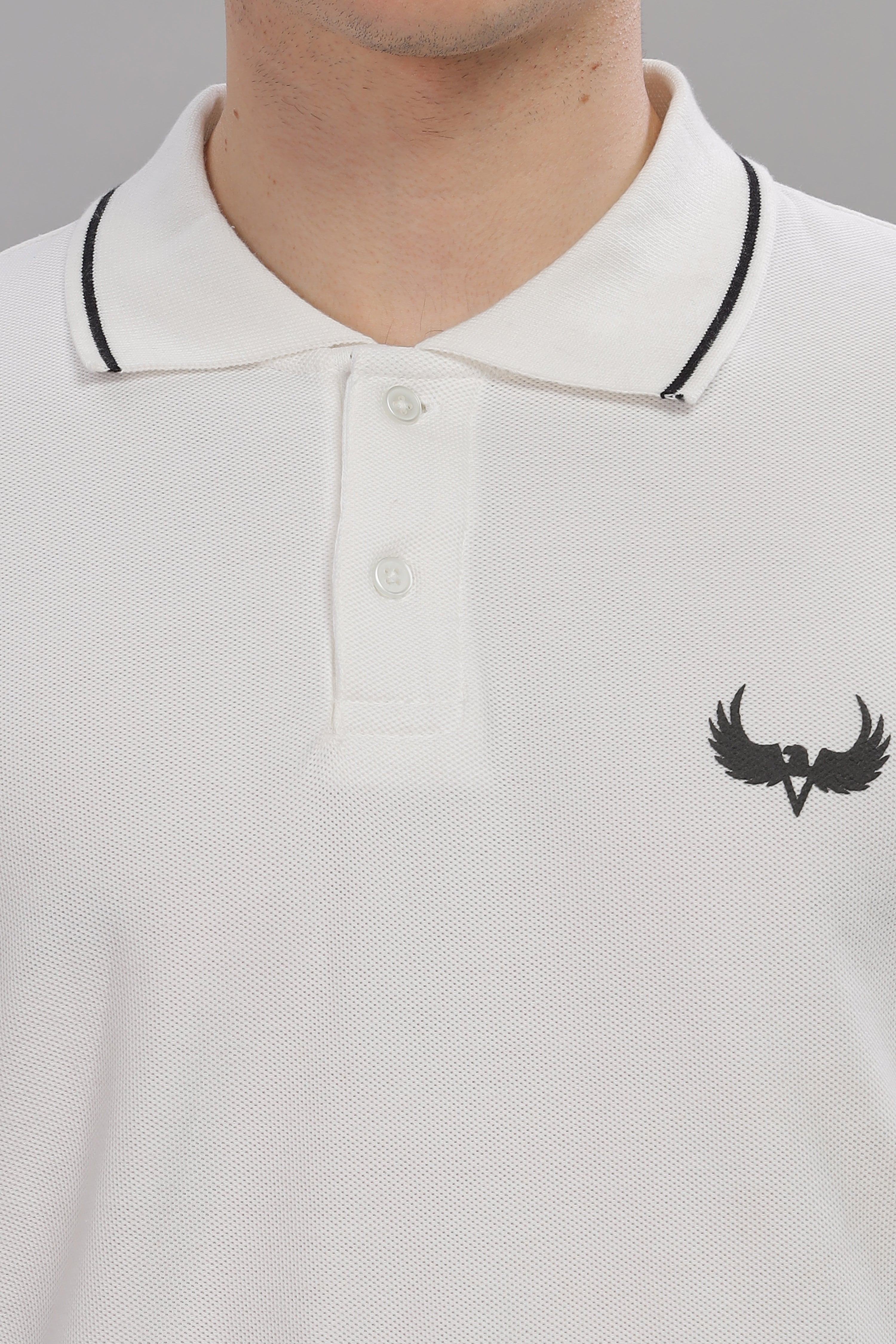 Avenster Men's White Cotton Polo Shirt