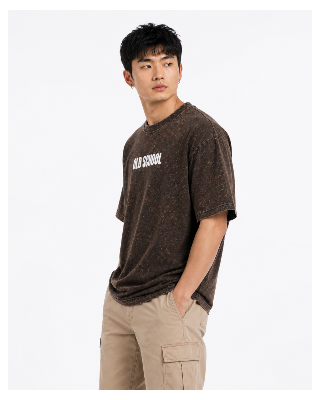 Old School Street Culture Acid Wash Oversized Tee