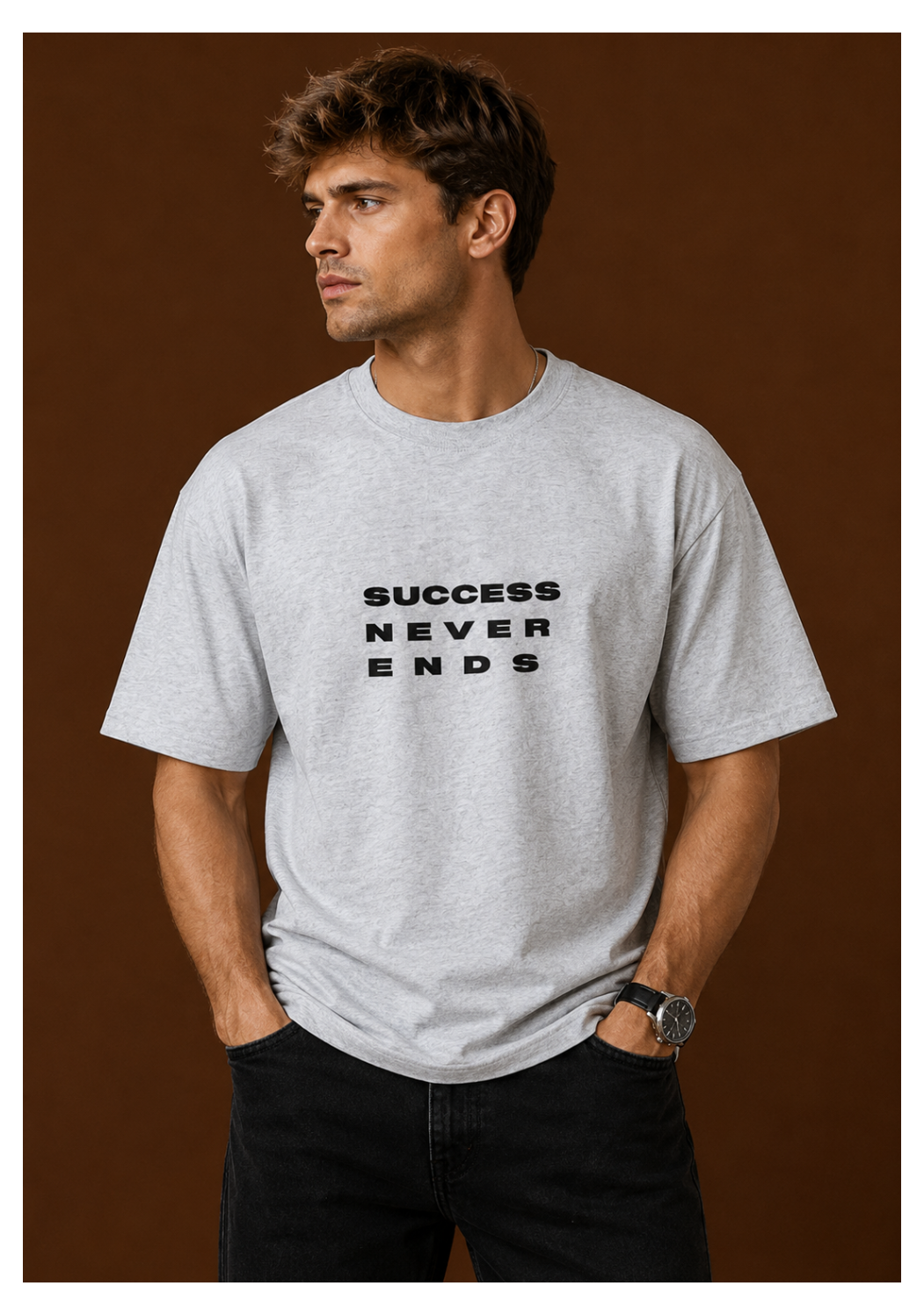 Success Never Ends – Motivation Oversized T-Shirt