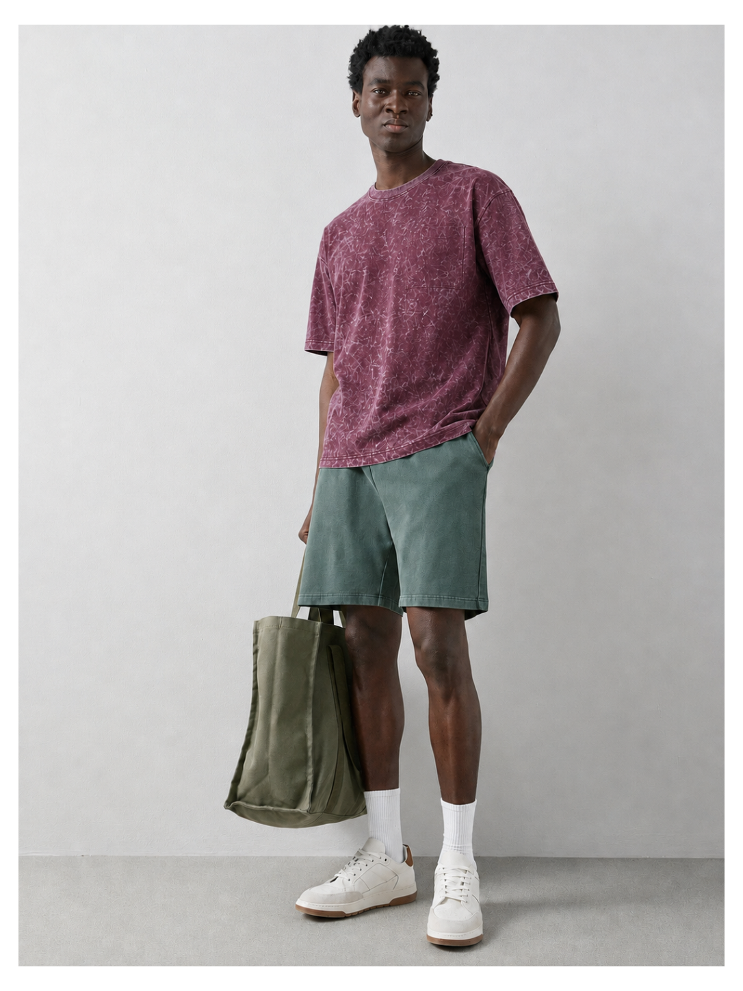 Vintage Plum Acid Wash Oversized Tee