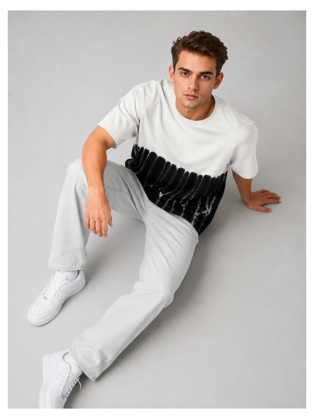 Avenster Premium Black Tie-Dye Oversized T-Shirt – Heavyweight Cotton