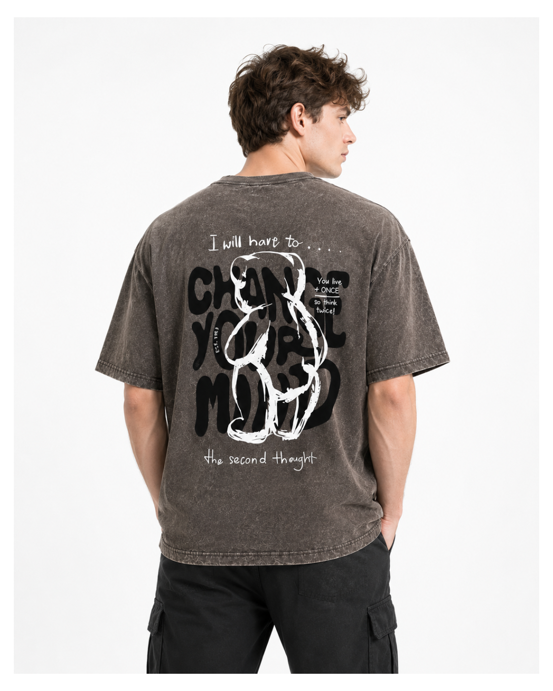 Good Vibes Acid Wash Oversized Tee