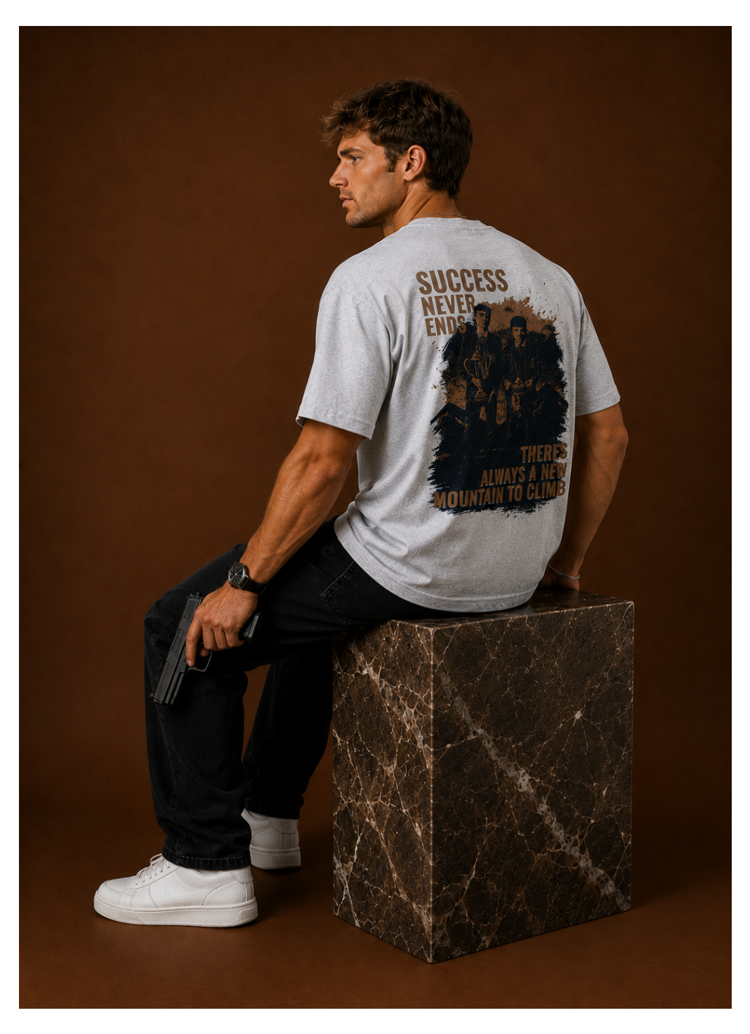 Success Never Ends – Motivation Oversized T-Shirt
