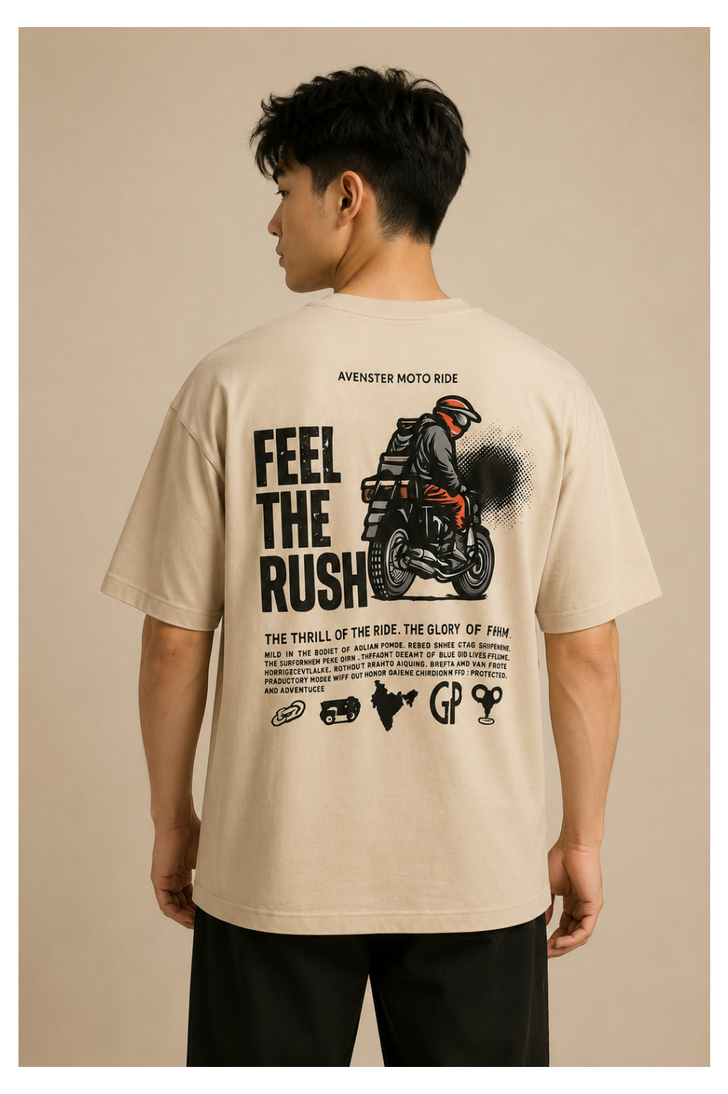 Oversized Bike Lover Printed T-Shirt | Premium Moto Addict Streetwear Tee