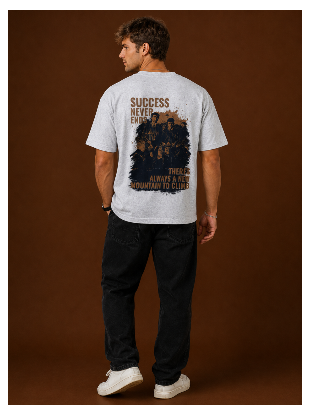 Success Never Ends – Motivation Oversized T-Shirt
