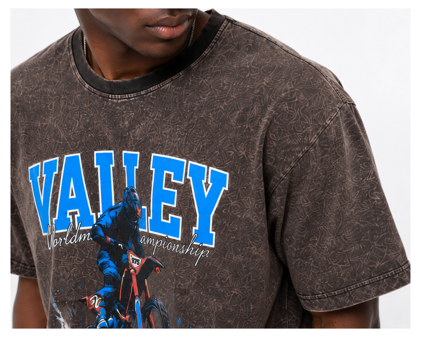 Valley Rider Acid Wash Oversized Tee
