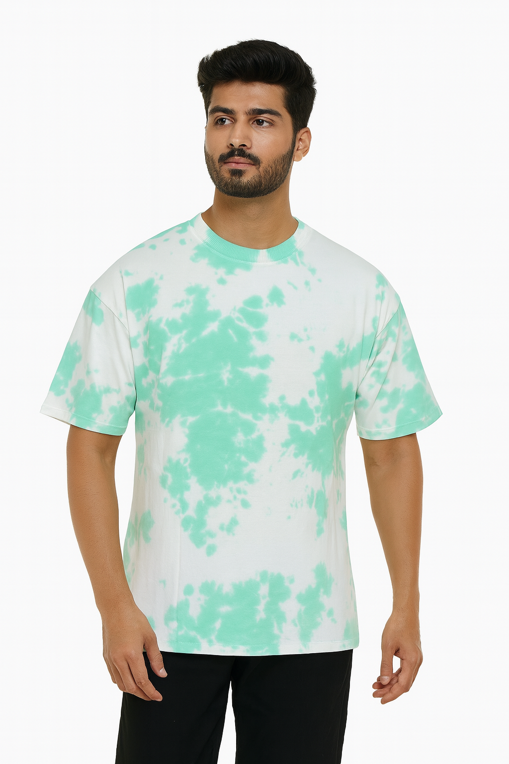 Avenster Oversized Green Tie-Dye T-Shirt – Chill Vibes Only