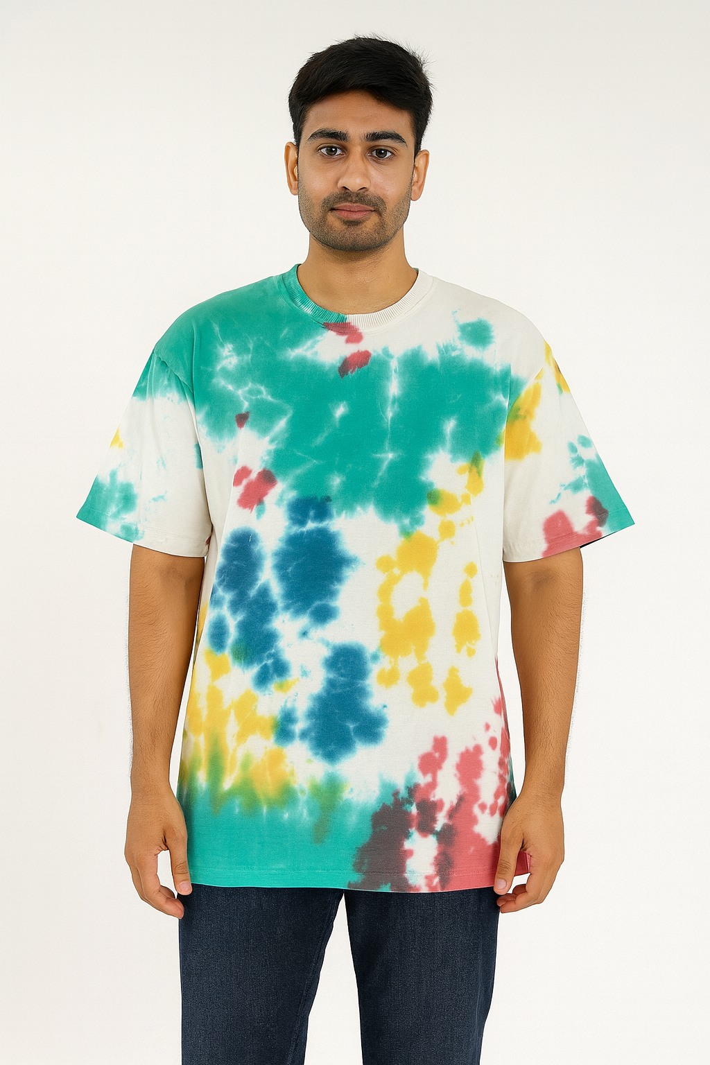 Avenster Colorful Tie-Dye Oversized Tee – Bold & Stylish