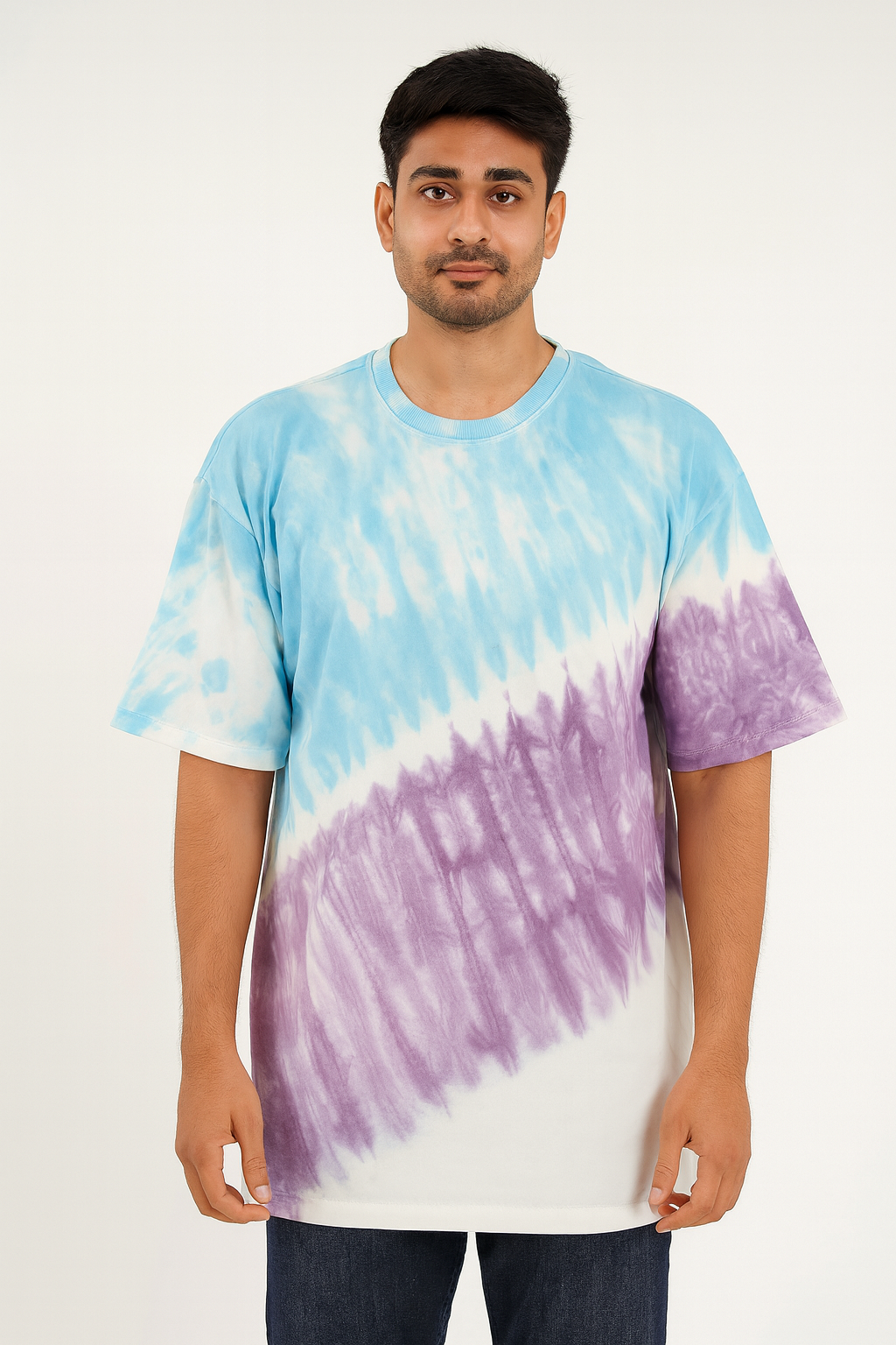 Avenster Street Style White & Multicolor Tie-Dye Tee