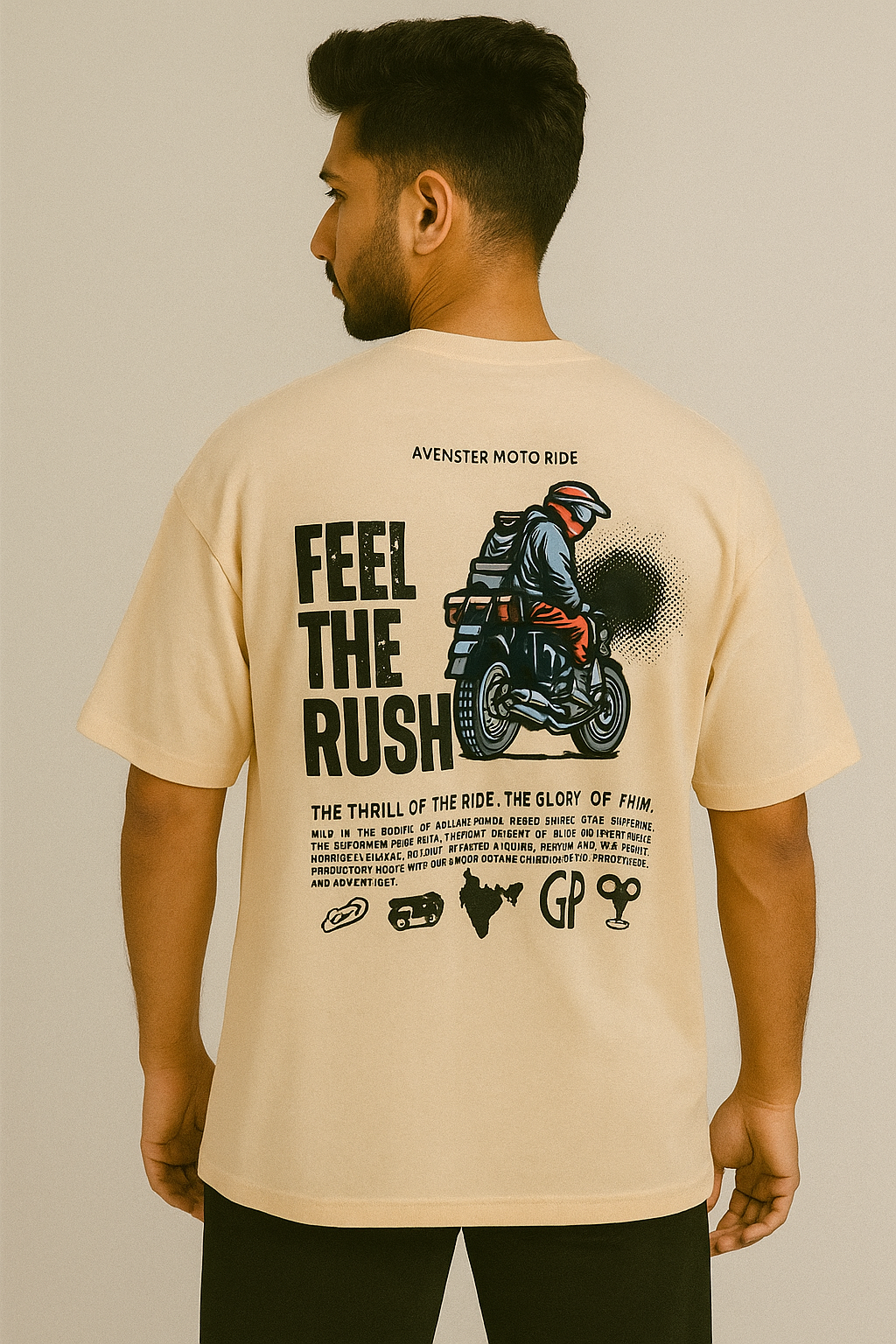 Oversized Bike Lover Printed T-Shirt | Premium Moto Addict Streetwear Tee