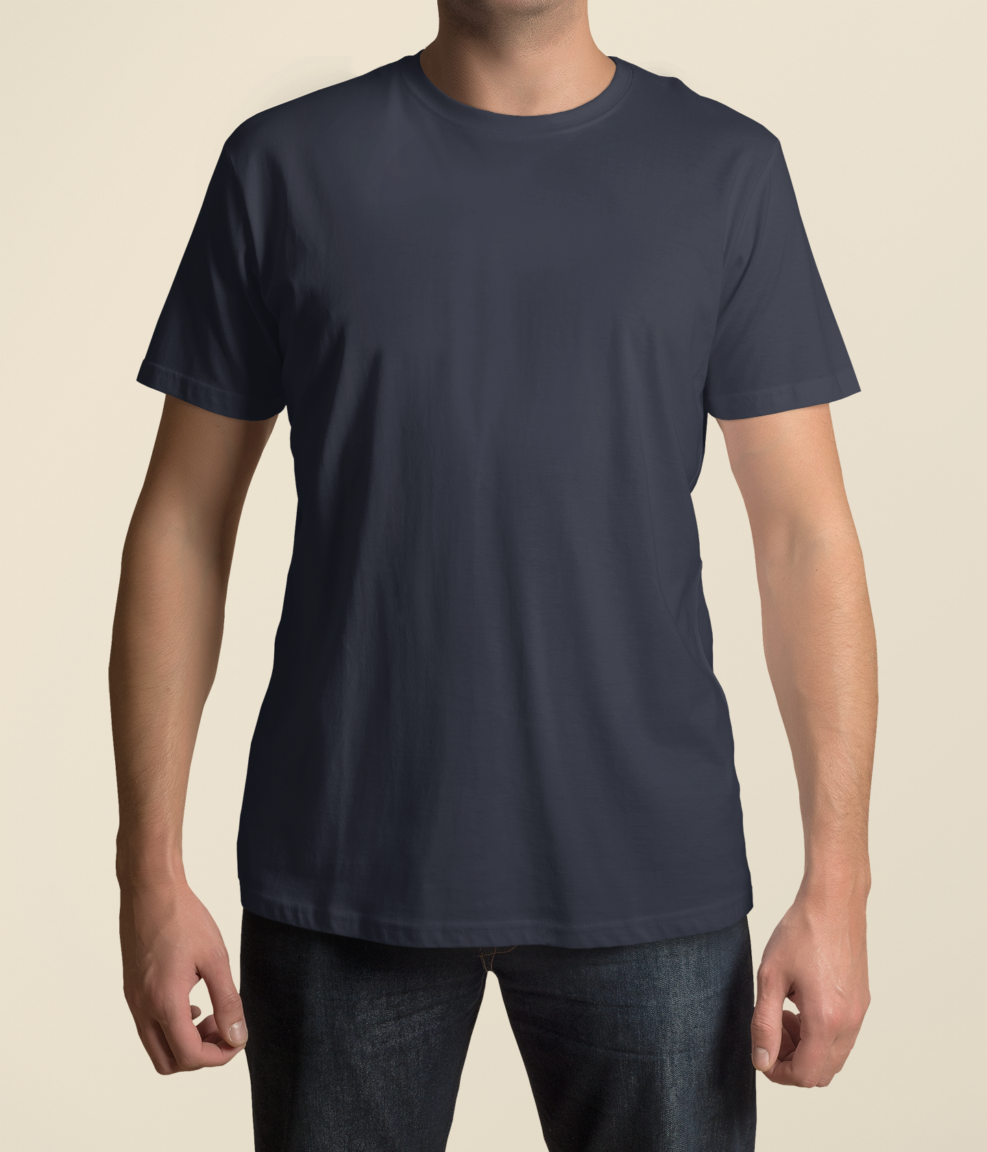 Avenster Dark Grey Unisex Solid Cotton Crew Neck T-shirt (No Print or Logo)