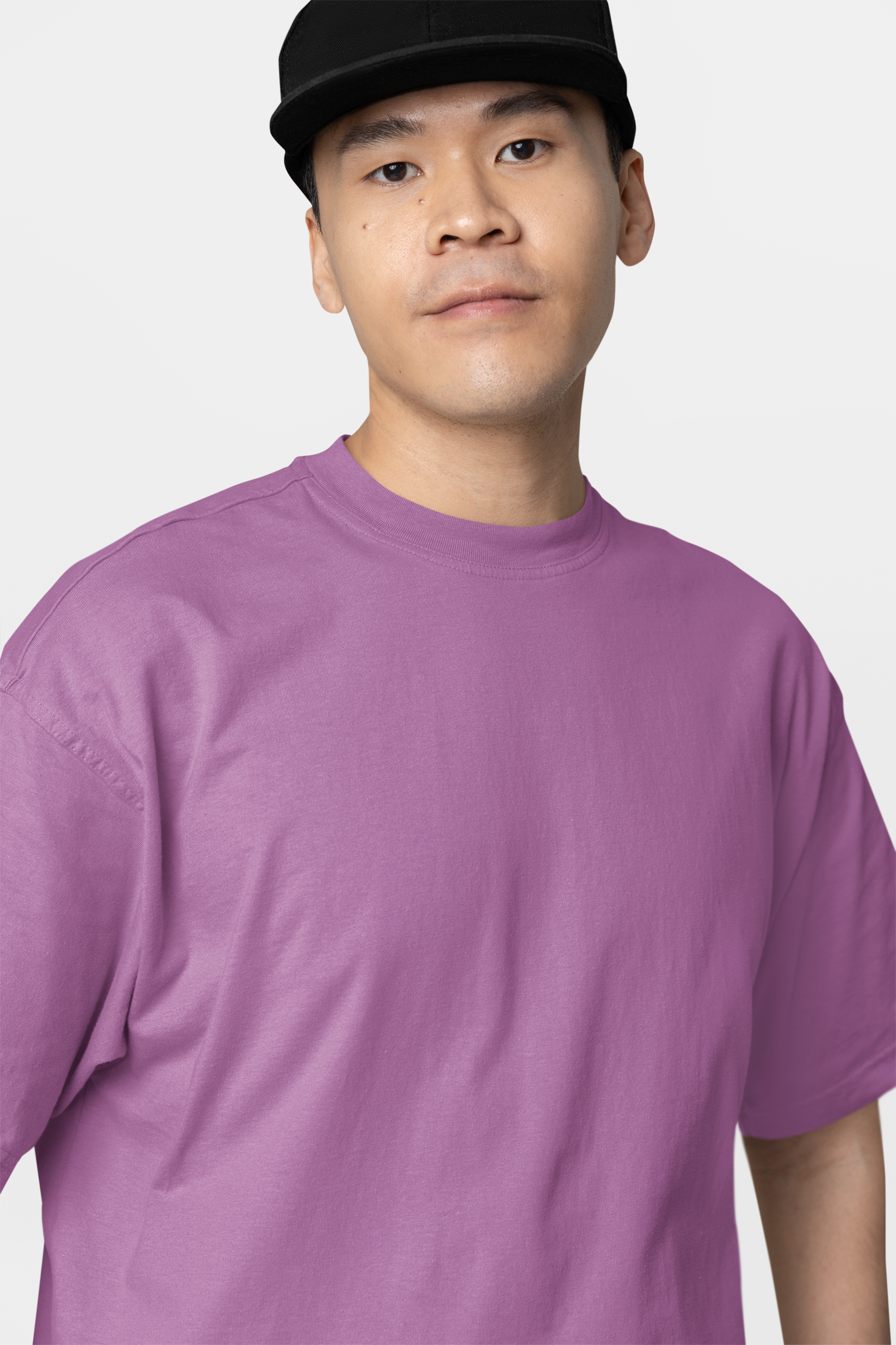 Avenster Mauve Oversized Cotton T-Shirt – French Terry, 240 GSM