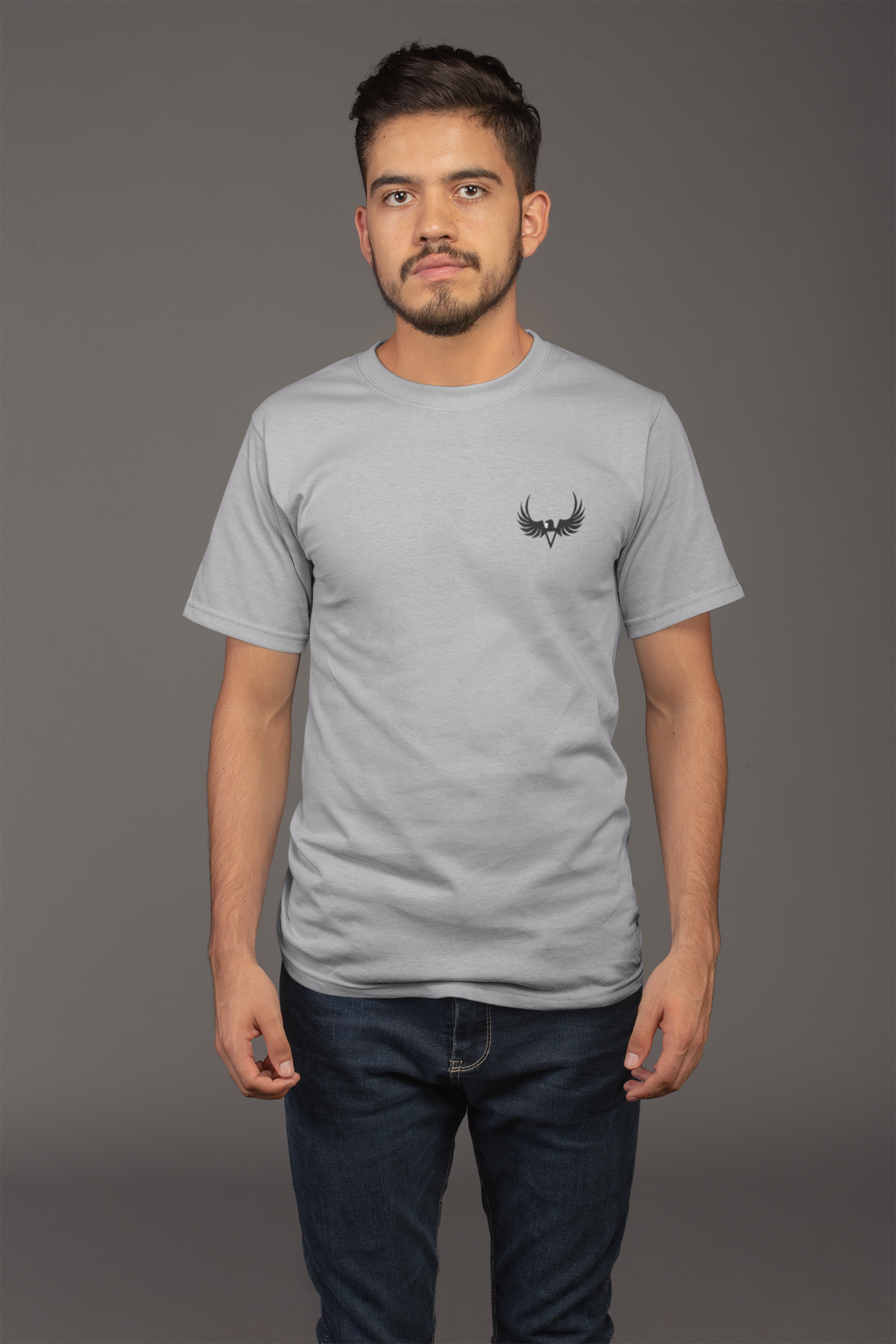 Avenster Grey T-shirt with Cartoon Graphic Design