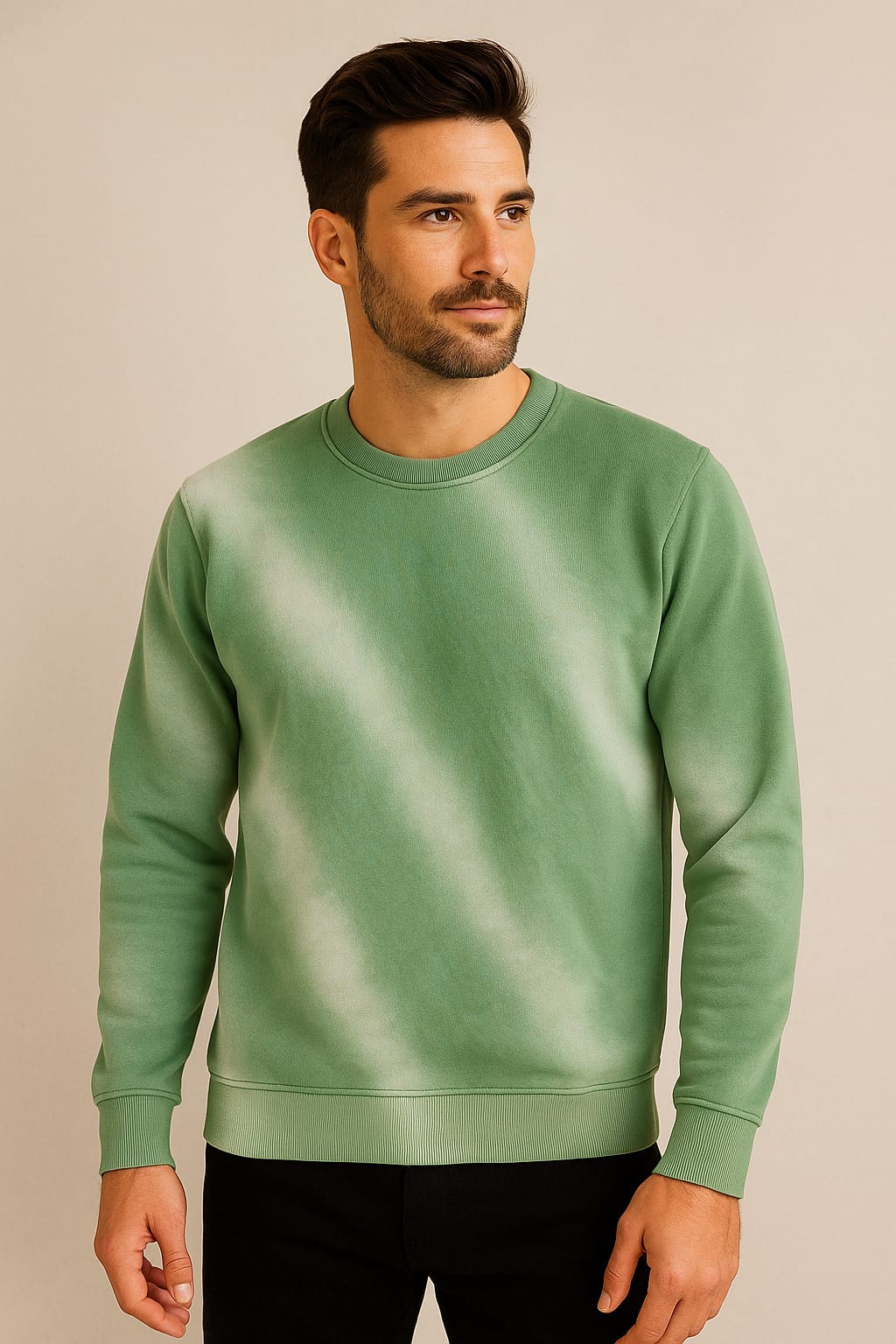 Avenster Acid washed Sweatshirt 240 GSM (Green)