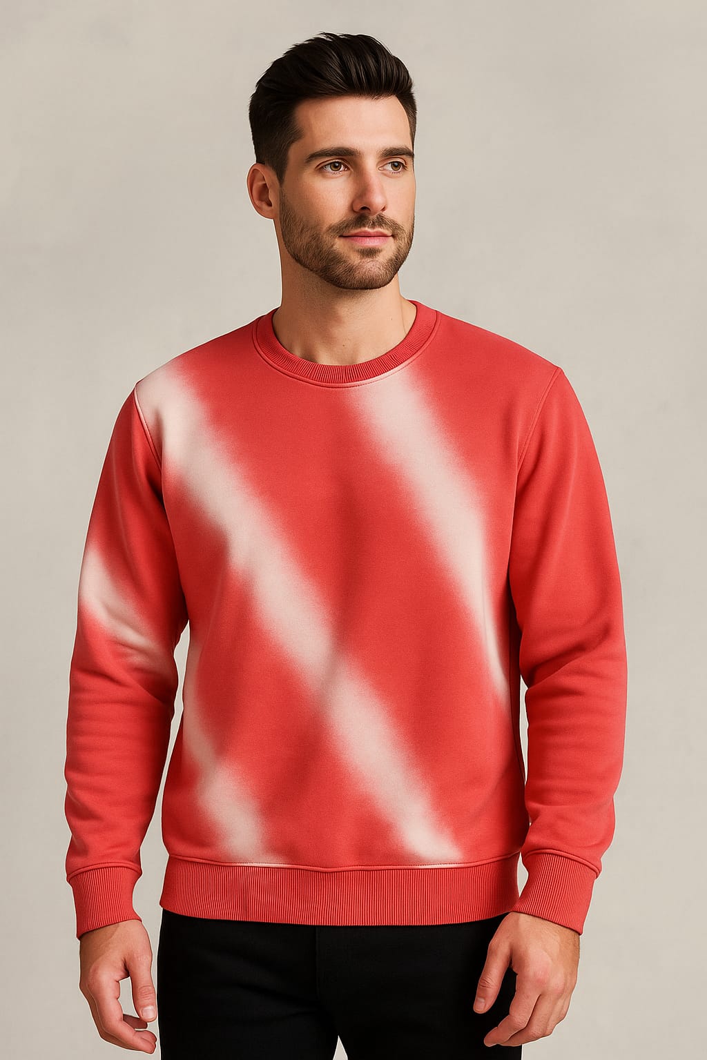 Avenster Acid washed Sweatshirt 240 GSM (Red)