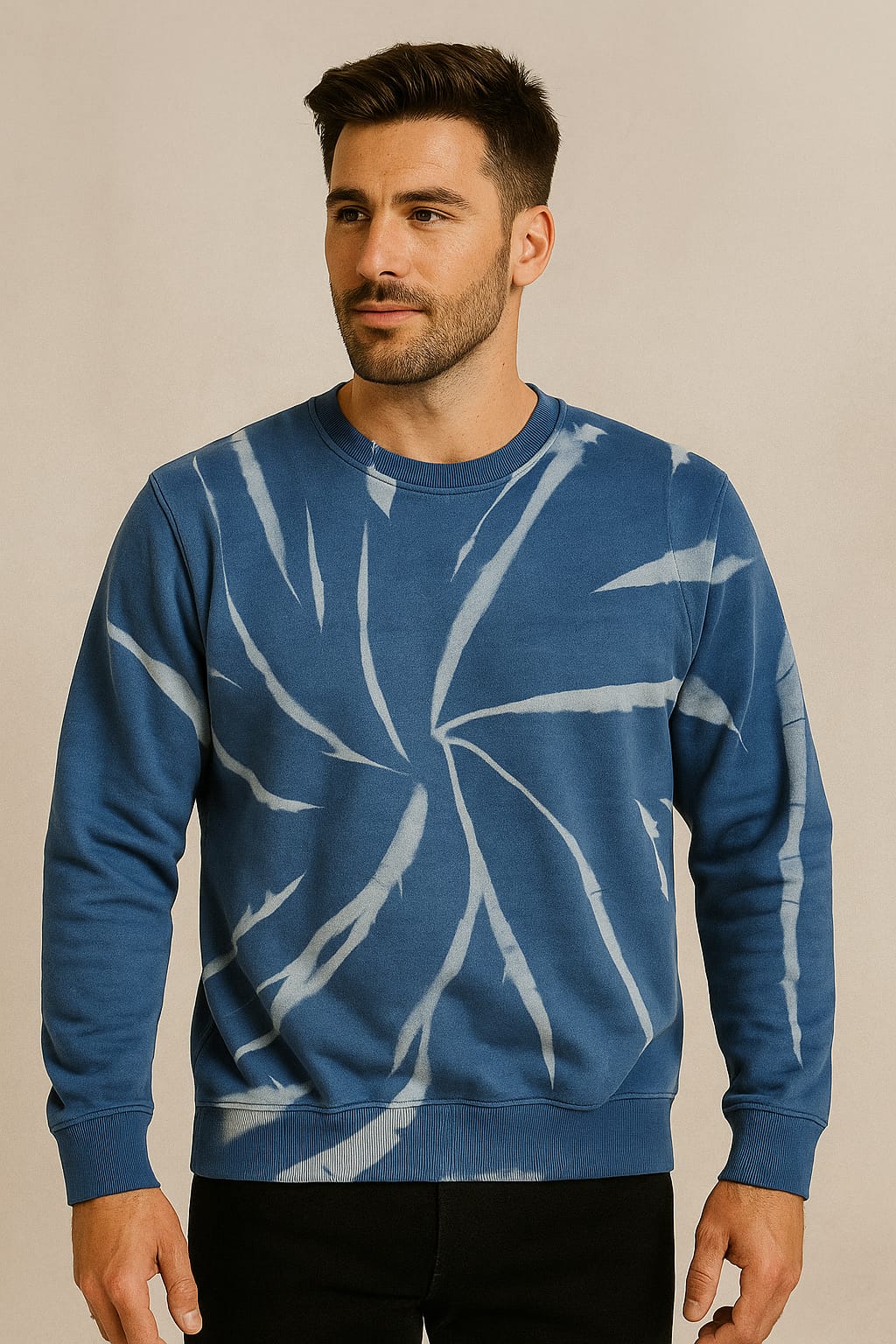 Avenster Acid washed Sweatshirt 240 GSM (Dark Blue)
