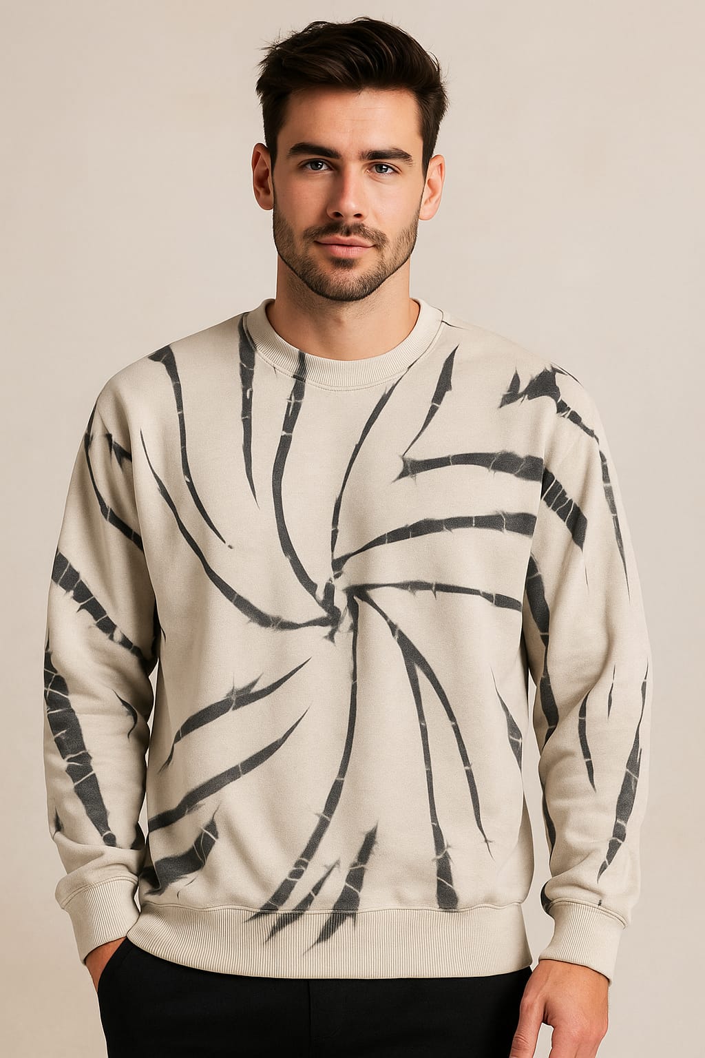Avenster Acid washed Sweatshirt 240 GSM (Beige)