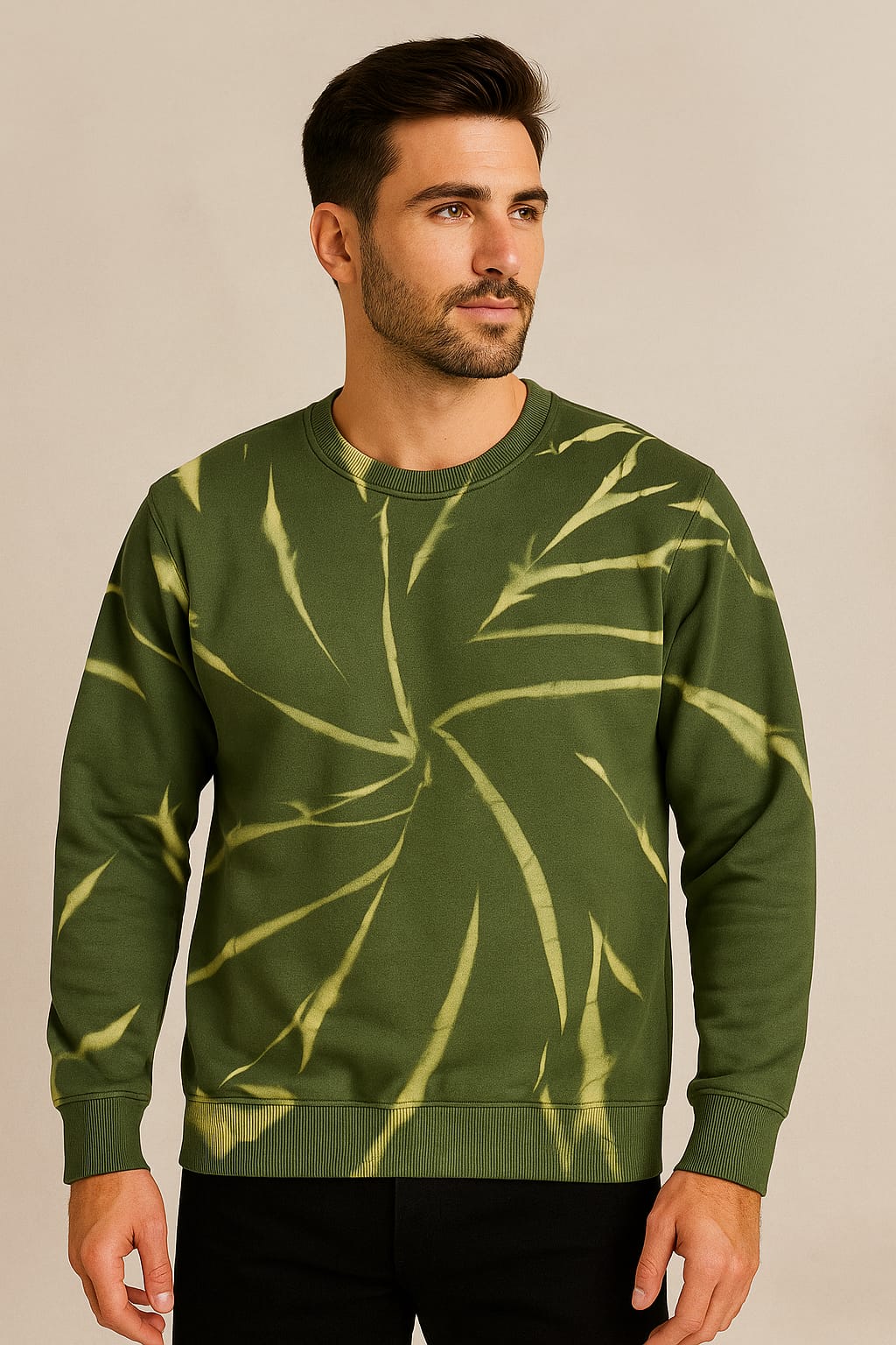 Avenster Acid washed Sweatshirt 240 GSM (Green)