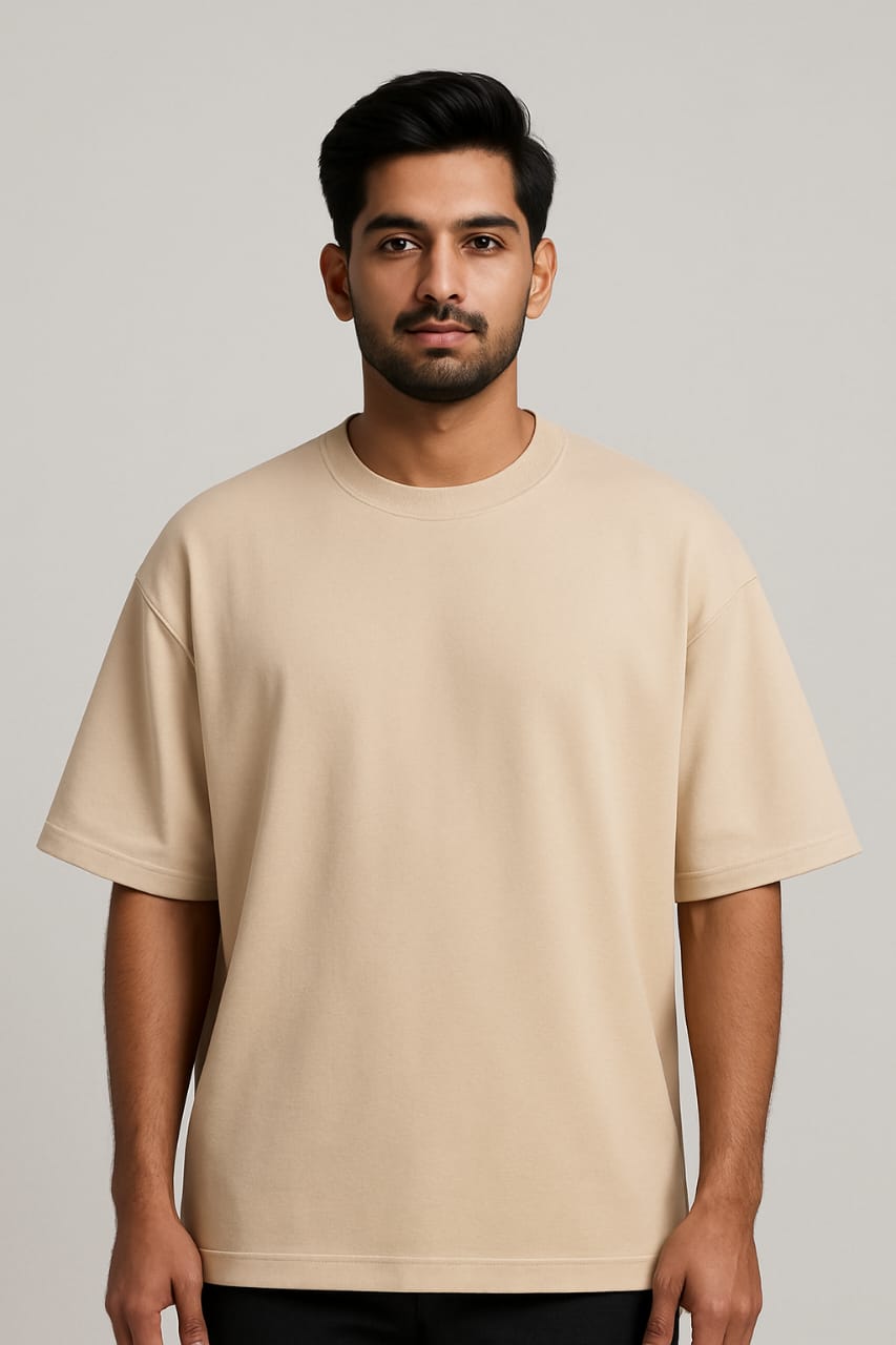 Avenster Oversize Plain Teez Oversized T-shirt 300 GSM (Beige)