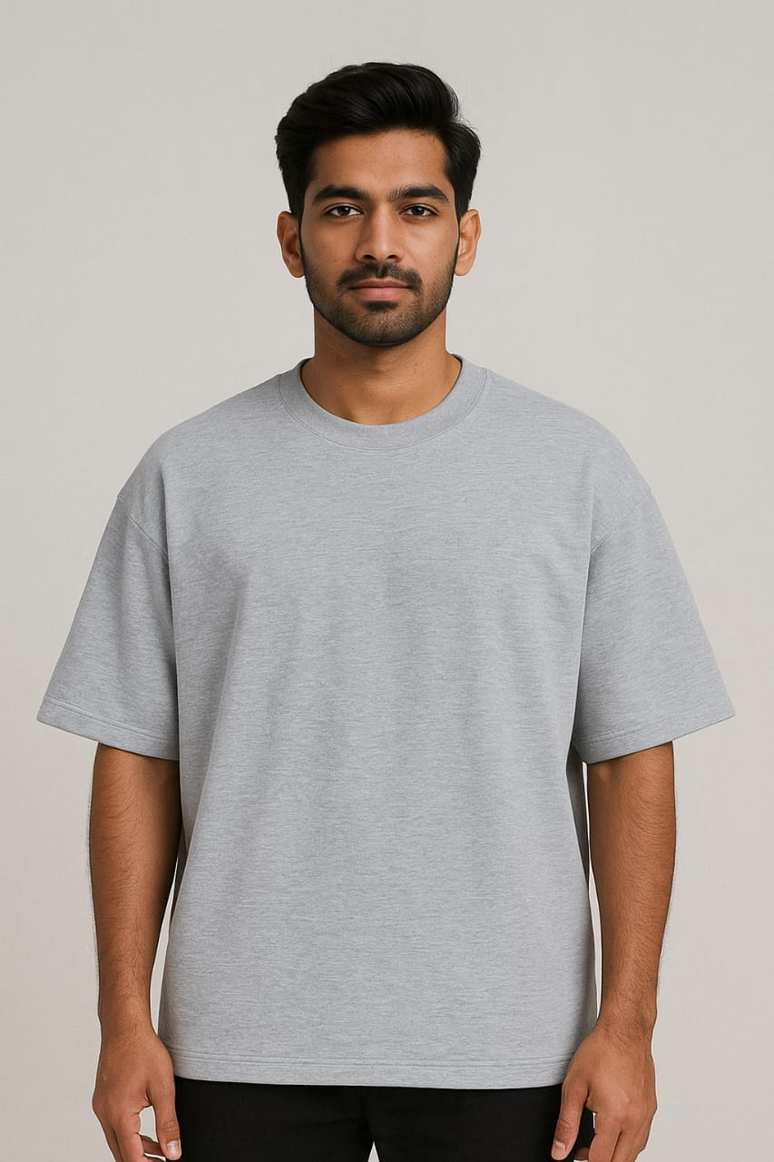 Avenster Oversize  Plain Tee Oversized T-shirt 300 GSM (Grey)