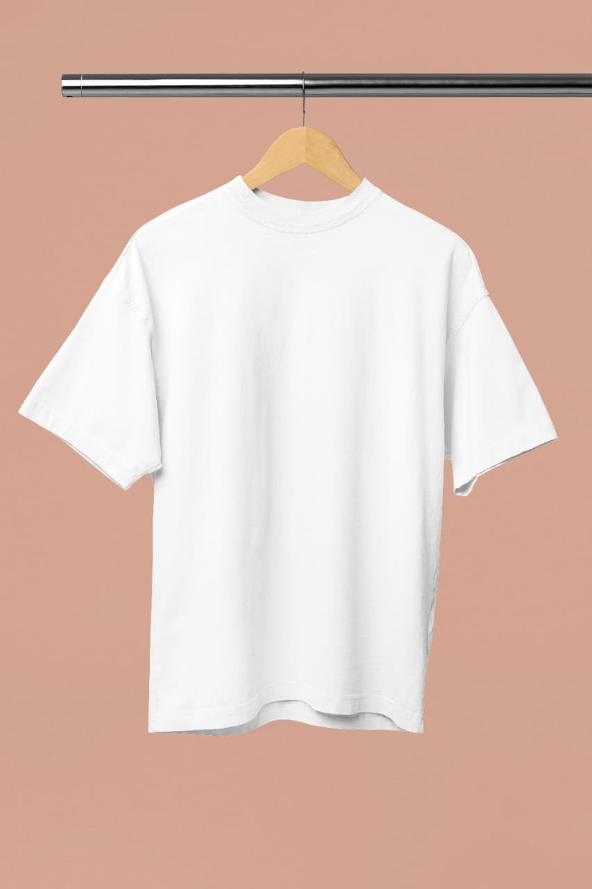 Oversized 300 GSM Plain T-Shirt | Heavyweight Premium Streetwear Tee (White)