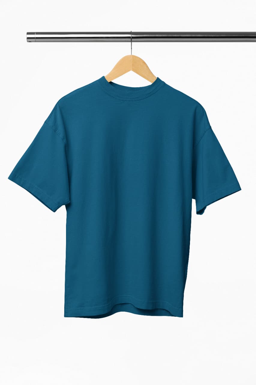 Oversized 300 GSM Plain T-Shirt | Heavyweight Premium Streetwear Tee (Navy Blue)