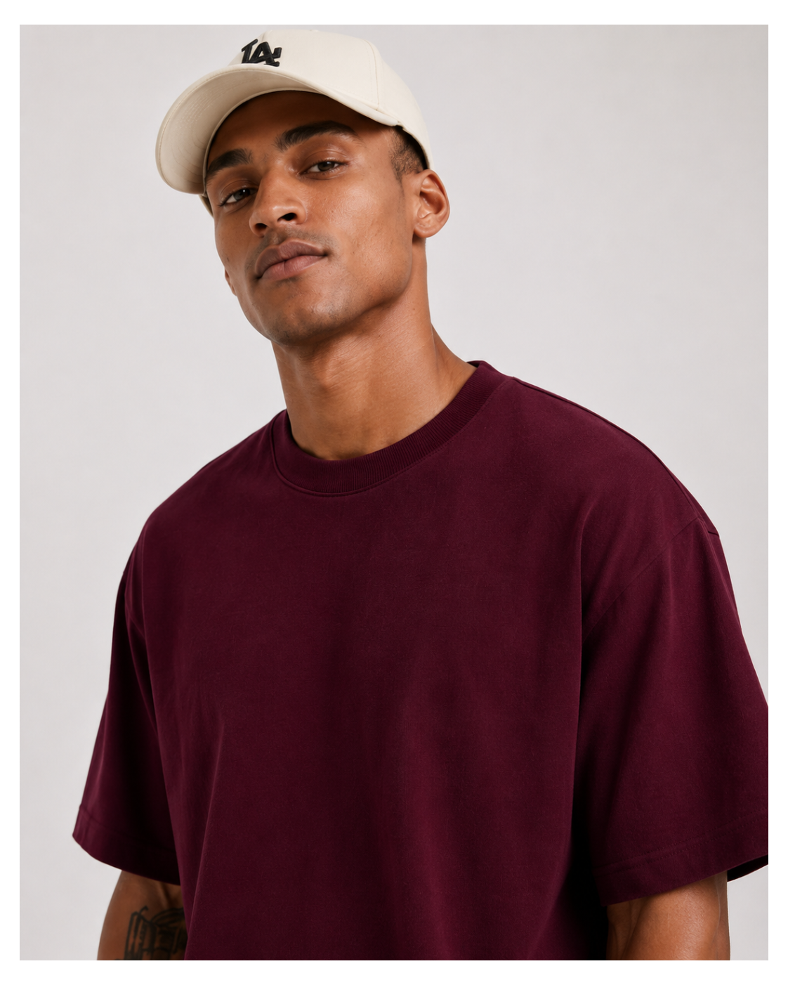 Burgundy Luxe Oversized T-Shirt