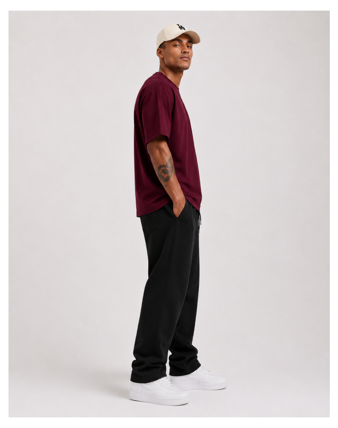 Burgundy Luxe Oversized T-Shirt
