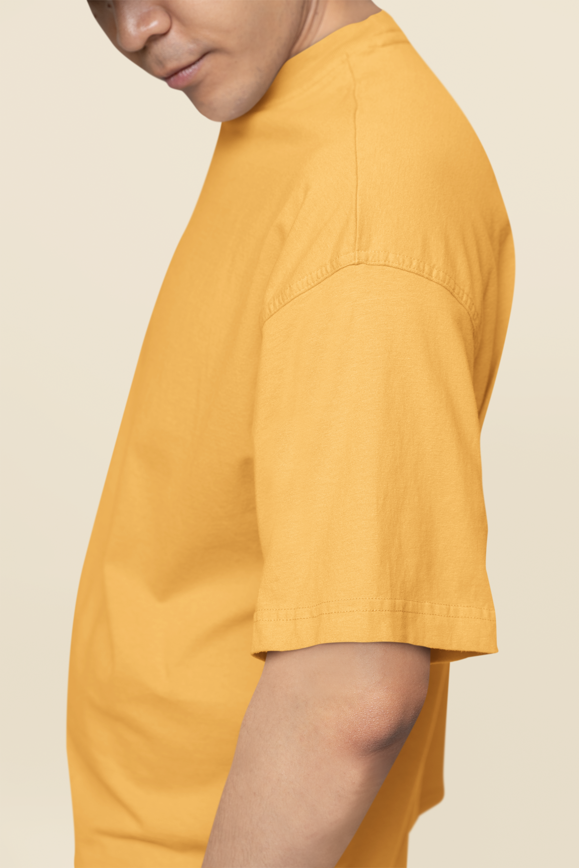 Avenster Mustard Oversized Cotton T-Shirt – French Terry, 240 GSM