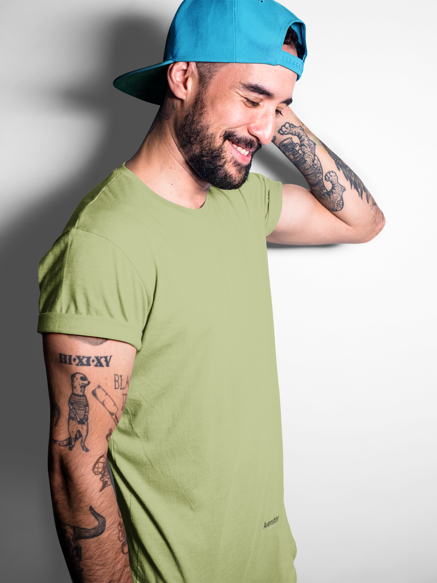 Avenster Light Olive Green Unisex Solid Cotton Crew Neck T-shirt (No Print or Logo)