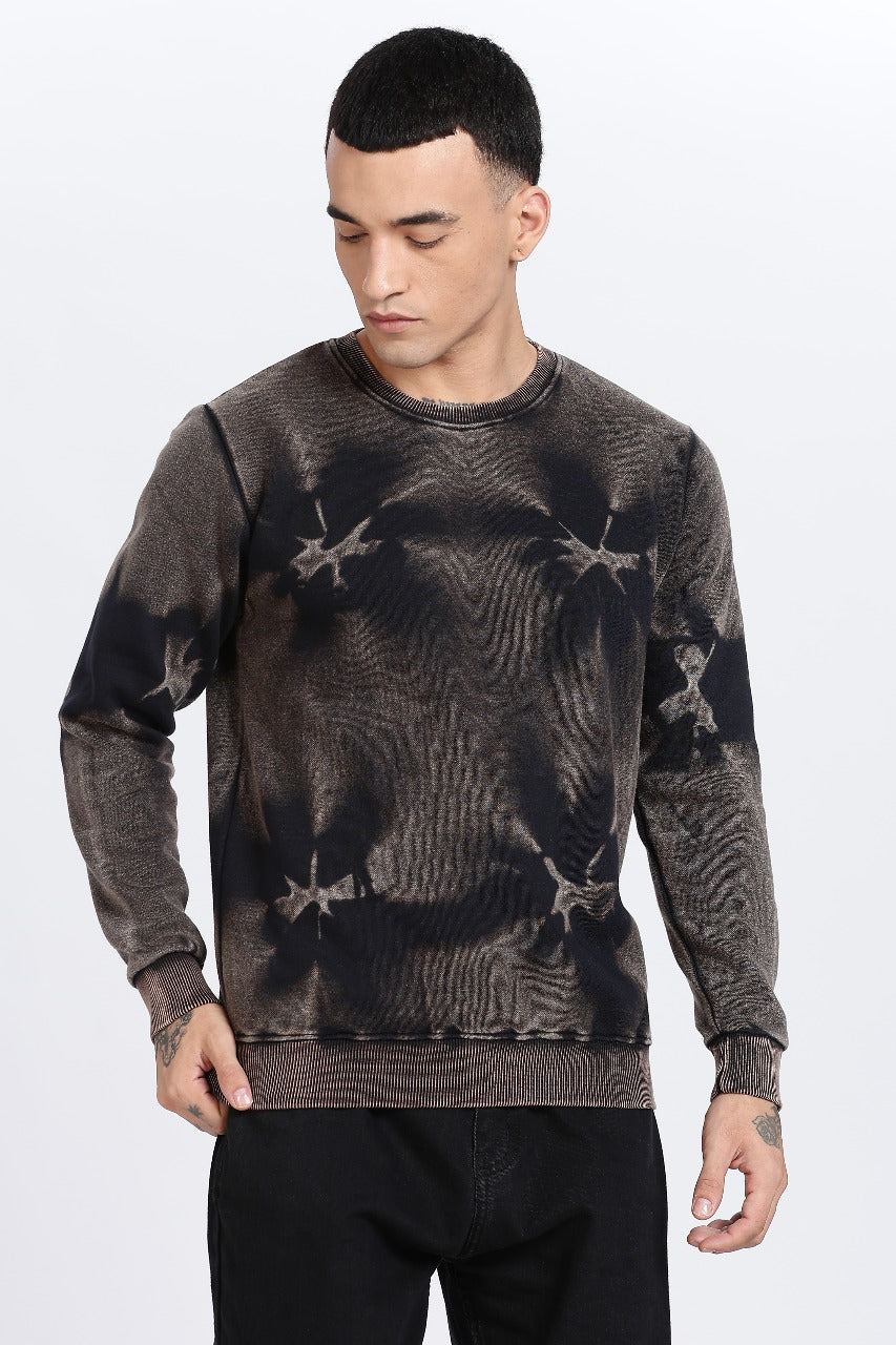 Avenster Acid washed Sweatshirt 240 GSM (Black)