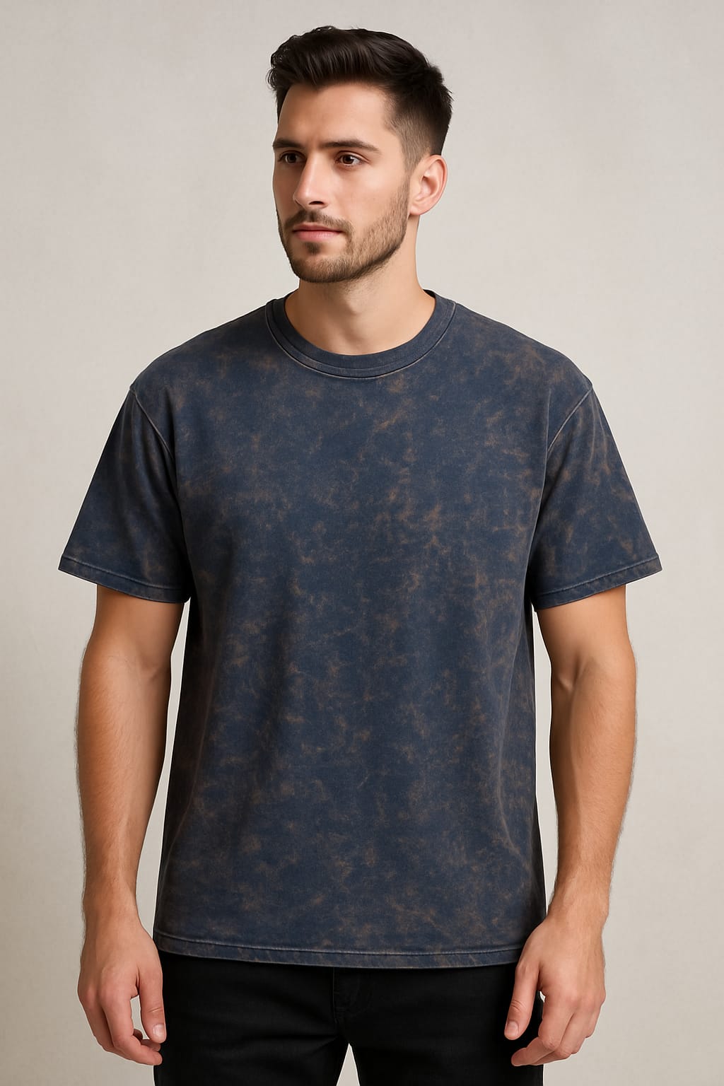 Avenster Oversize Acid washed Oversized T-shirt 240 GSM (Blue)