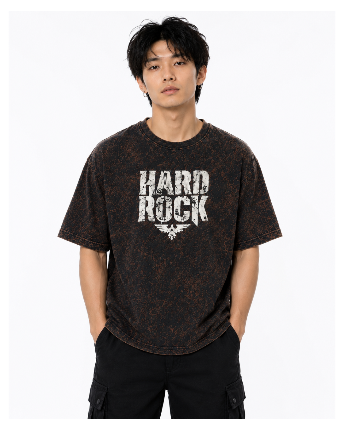 Hard Rock Rebellion Acid Wash Oversized T-Shirt