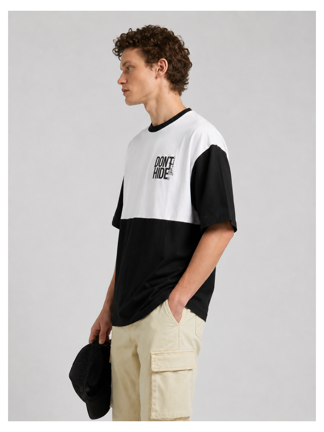 Don't Hide – Urban Contrast Oversized T-Shirt