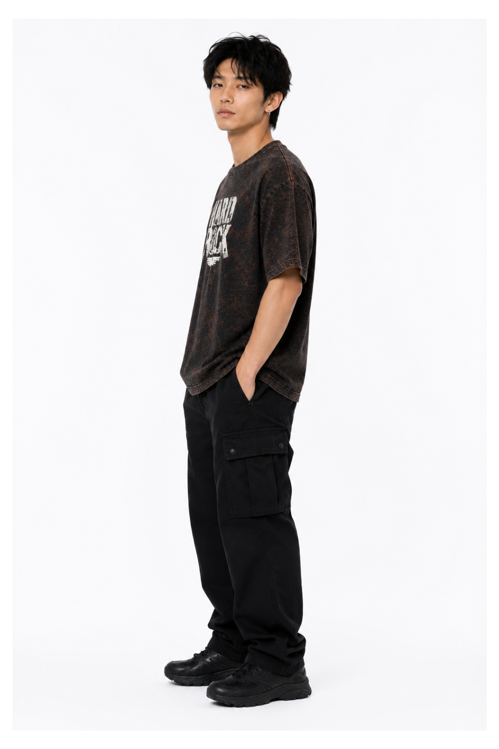 Hard Rock Rebellion Acid Wash Oversized T-Shirt