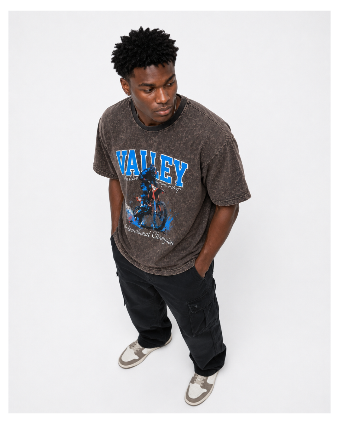 Valley Rider Acid Wash Oversized Tee