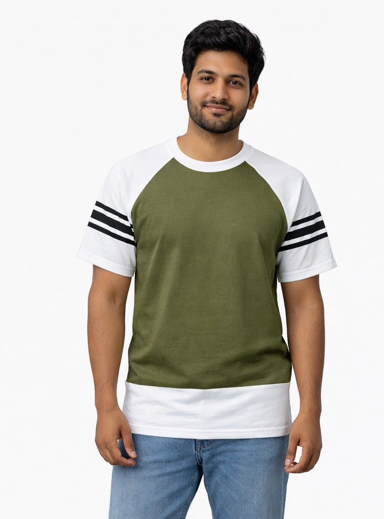 Avenster Signature Raglan Tee – Green & White