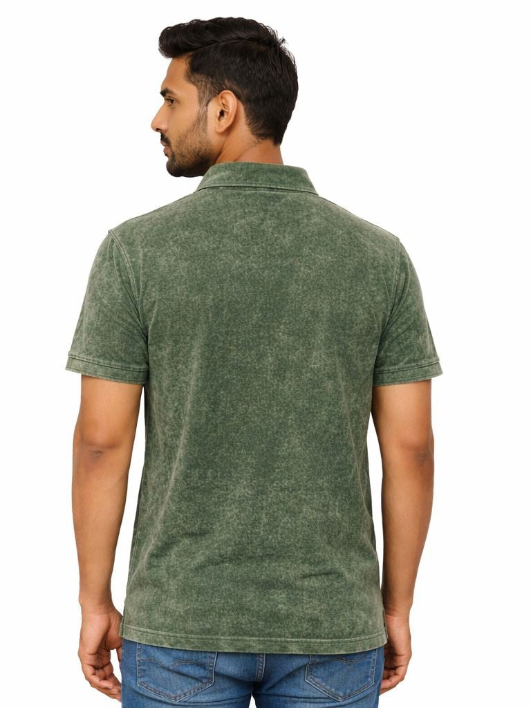 Avenster Green Vintage Wash Polo T-Shirt – Smart Casual