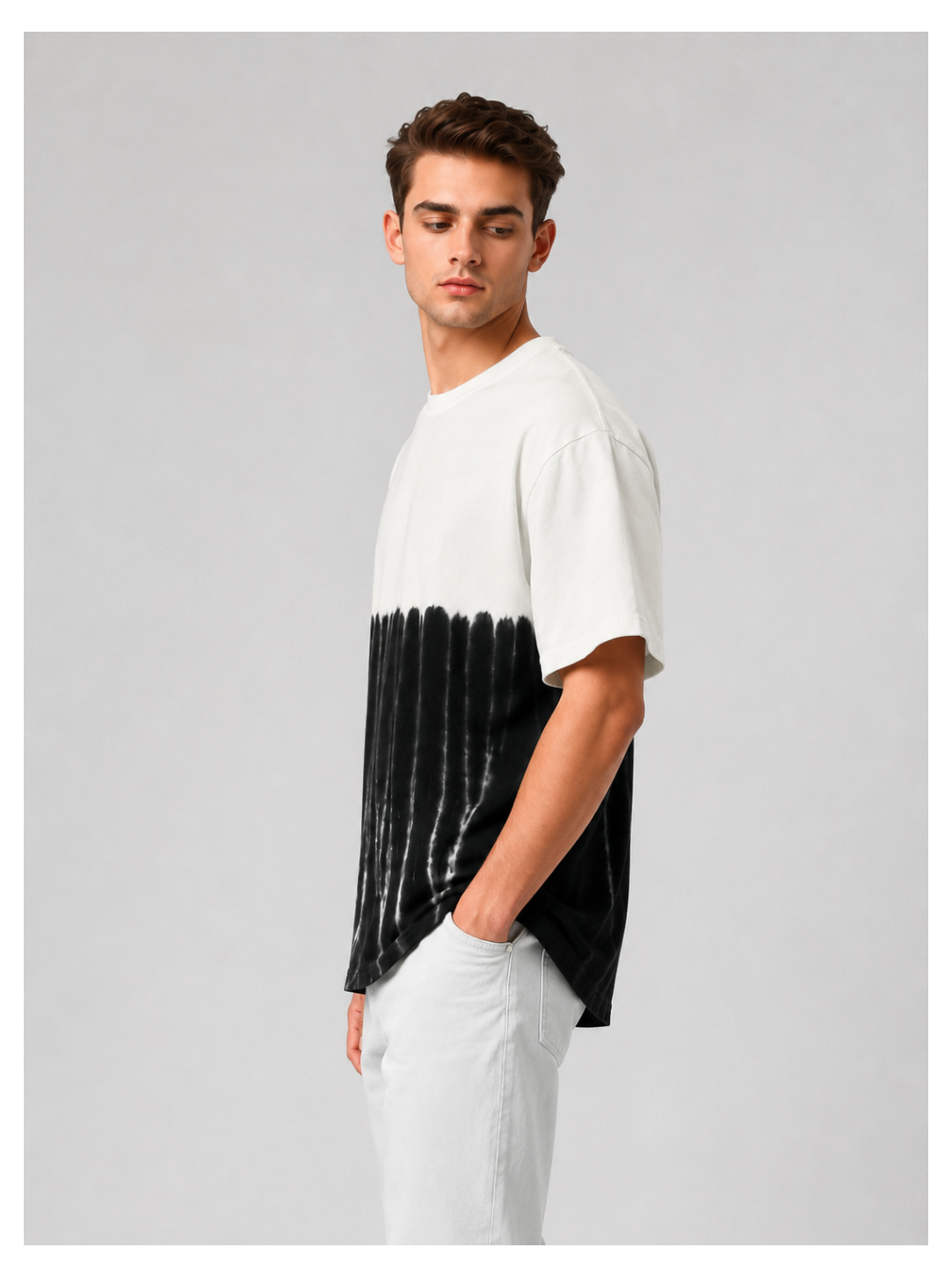 Avenster Premium Black Tie-Dye Oversized T-Shirt – Heavyweight Cotton