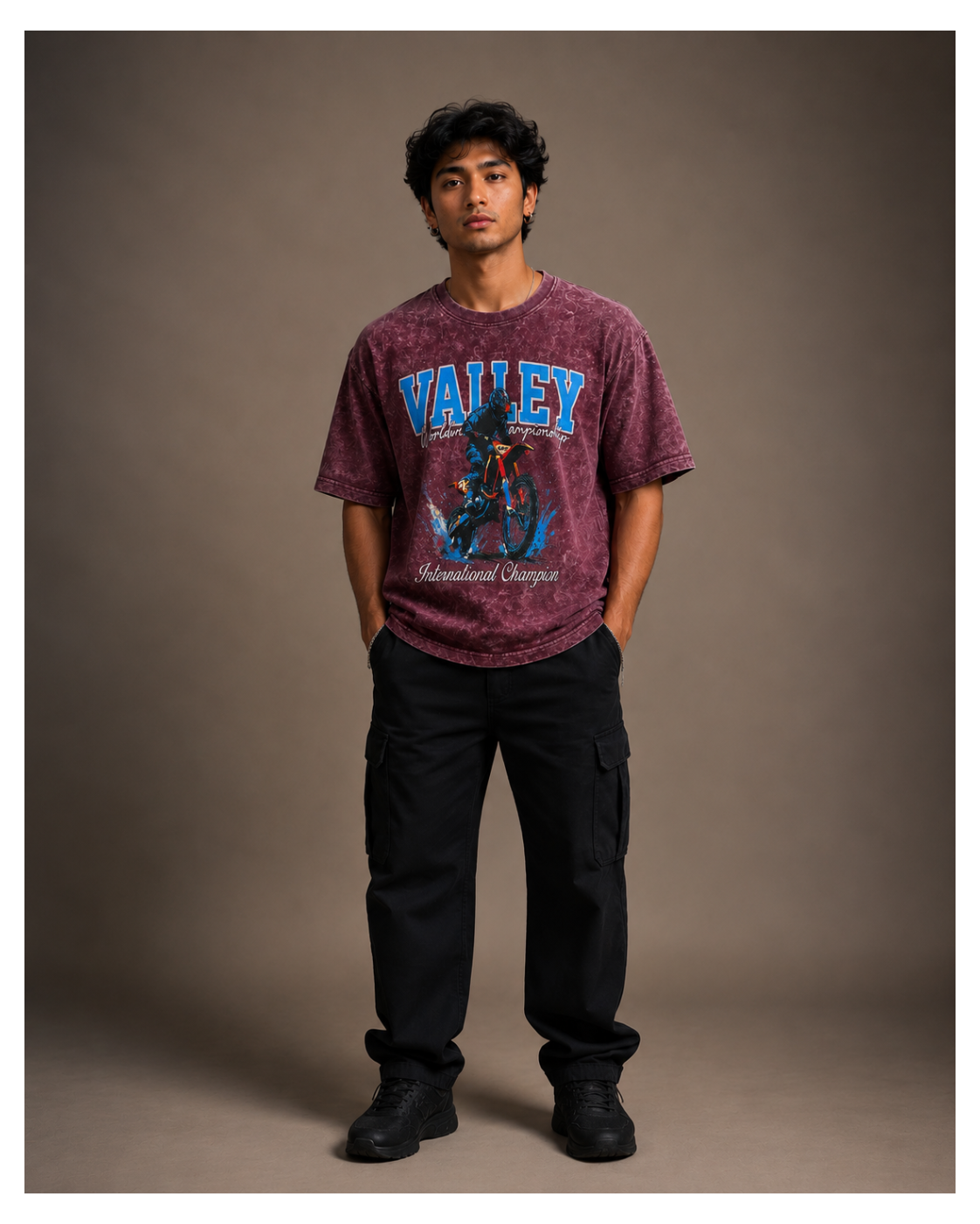 Valley Rider Acid Wash Oversized T-Shirt
